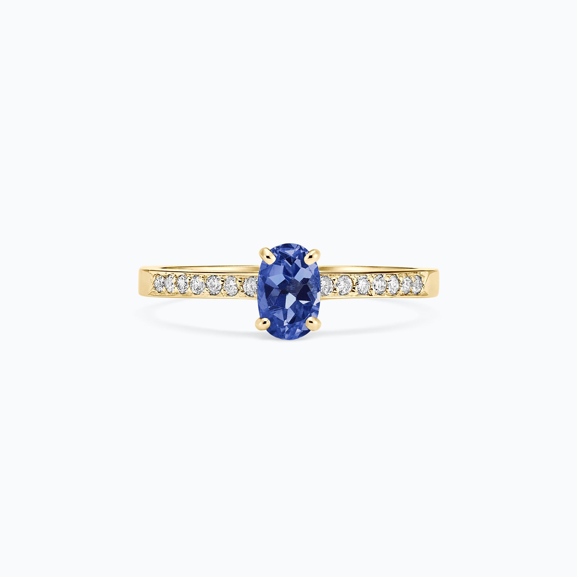 Solitaire Pavé Julia Tanzanite 6 x 4 mm