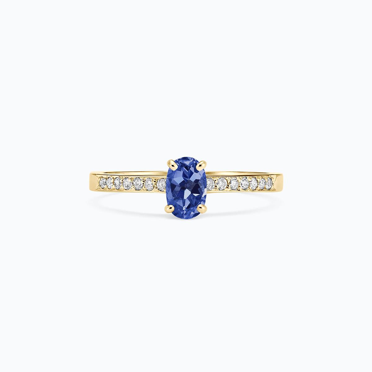 Solitaire Pavé Julia Tanzanite 6 x 4 mm