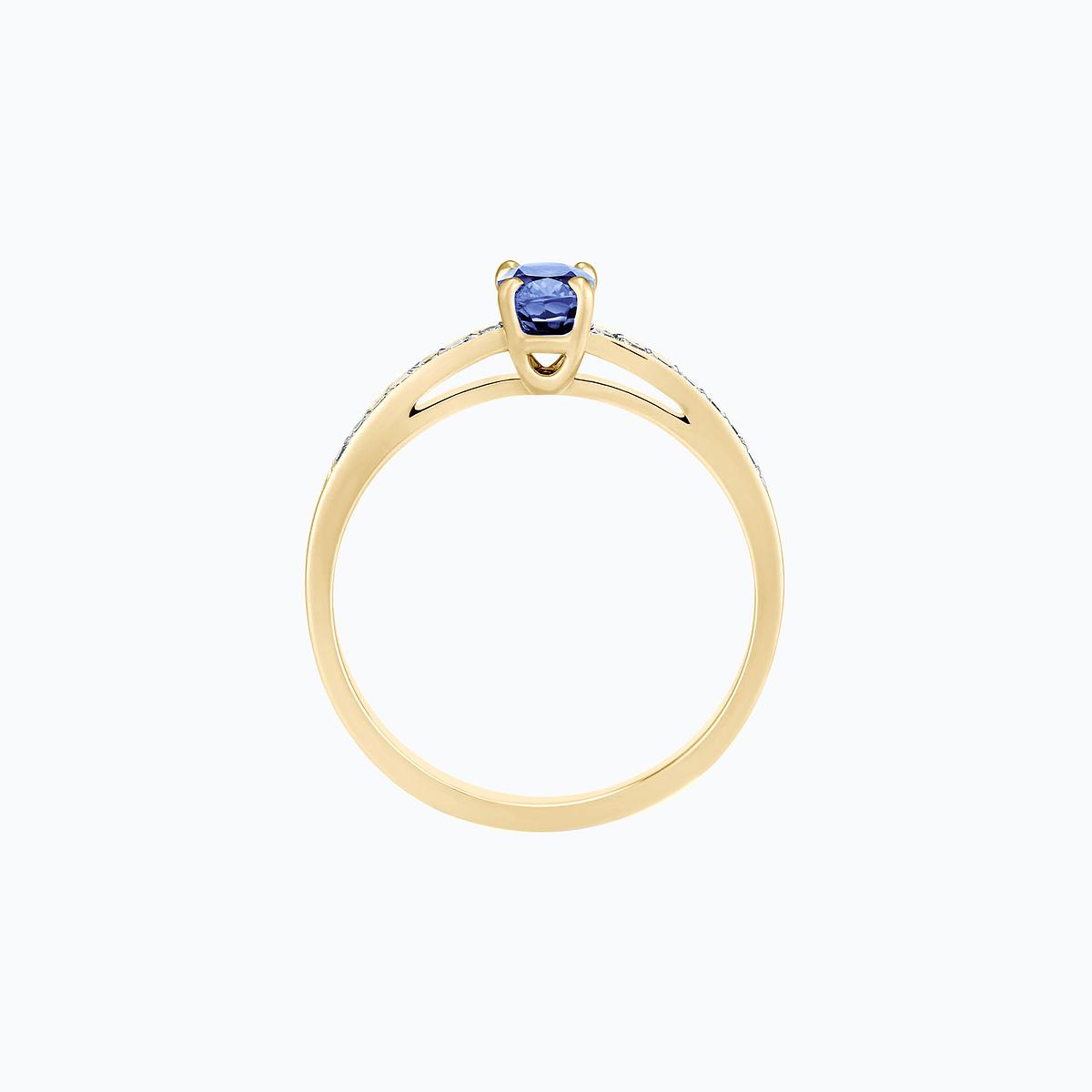 Solitaire Pavé Julia Tanzanite 6 x 4 mm