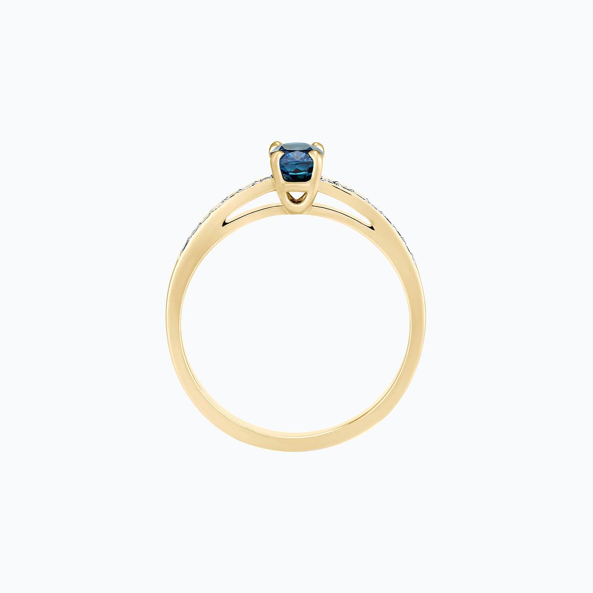 Solitaire Pavé Julia Topaze Blue London 6 x 4 mm