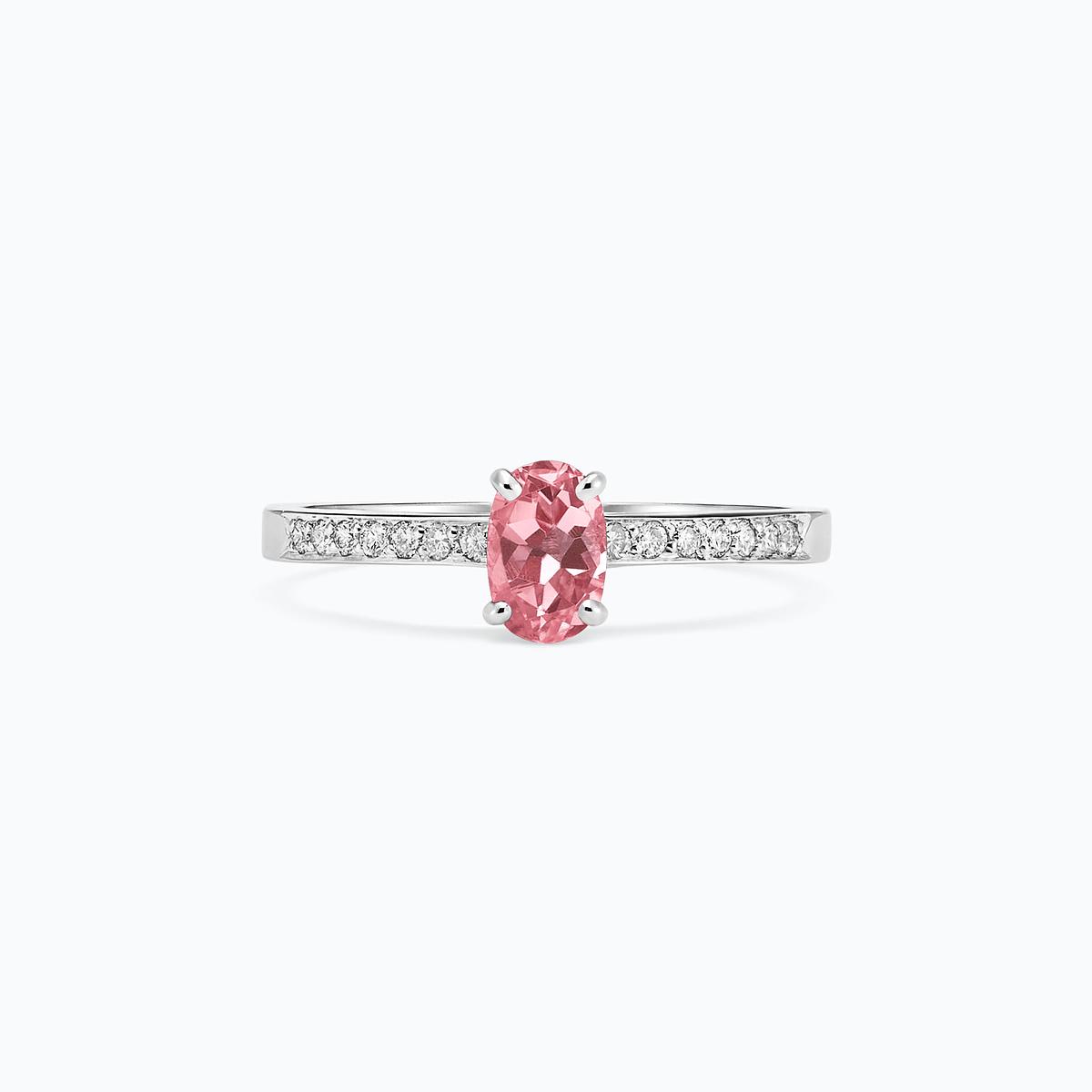 Solitaire Pavé Julia Tourmaline 6 x 4 mm