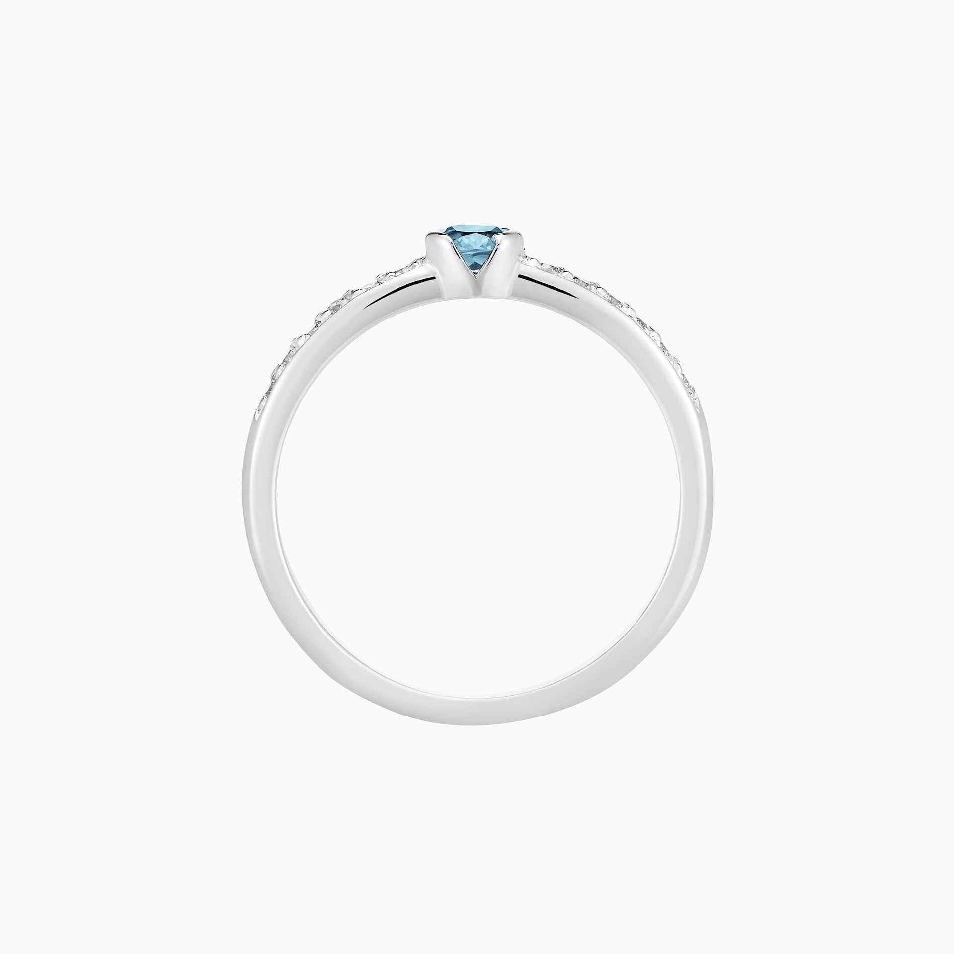 Solitaire Pavé Justine Aigue-Marine 3.5 mm