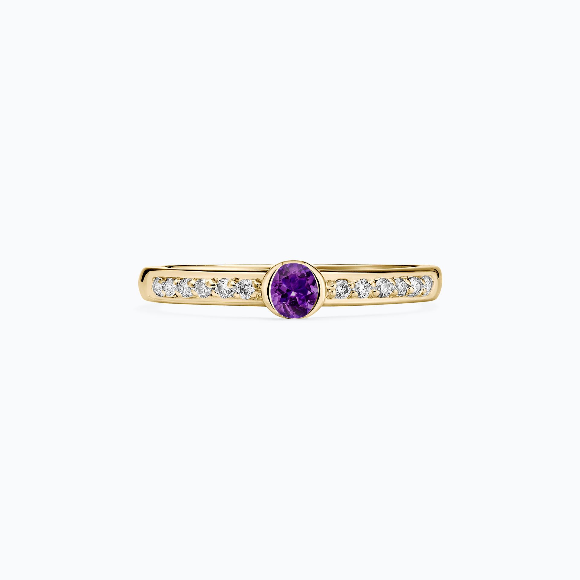 Solitaire Pavé Justine Améthyste 3.5 mm