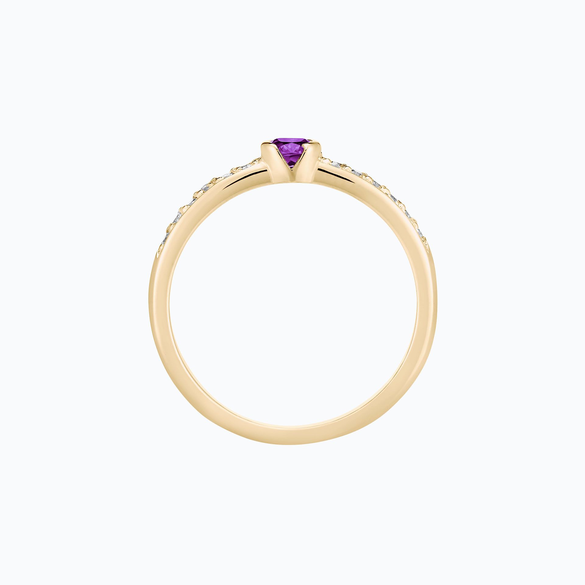 Solitaire Pavé Justine Améthyste 3.5 mm