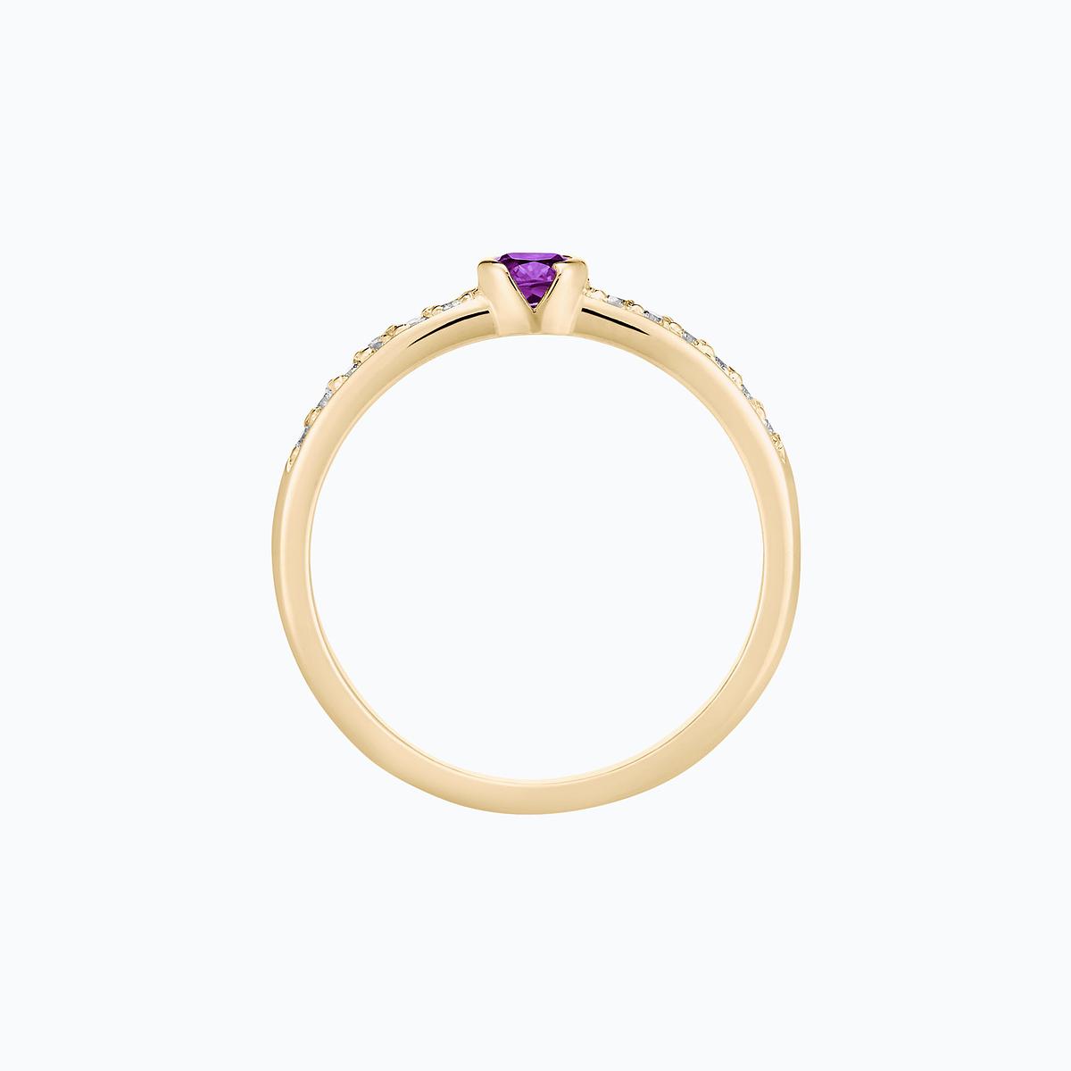 Solitaire Pavé Justine Améthyste 3.5 mm