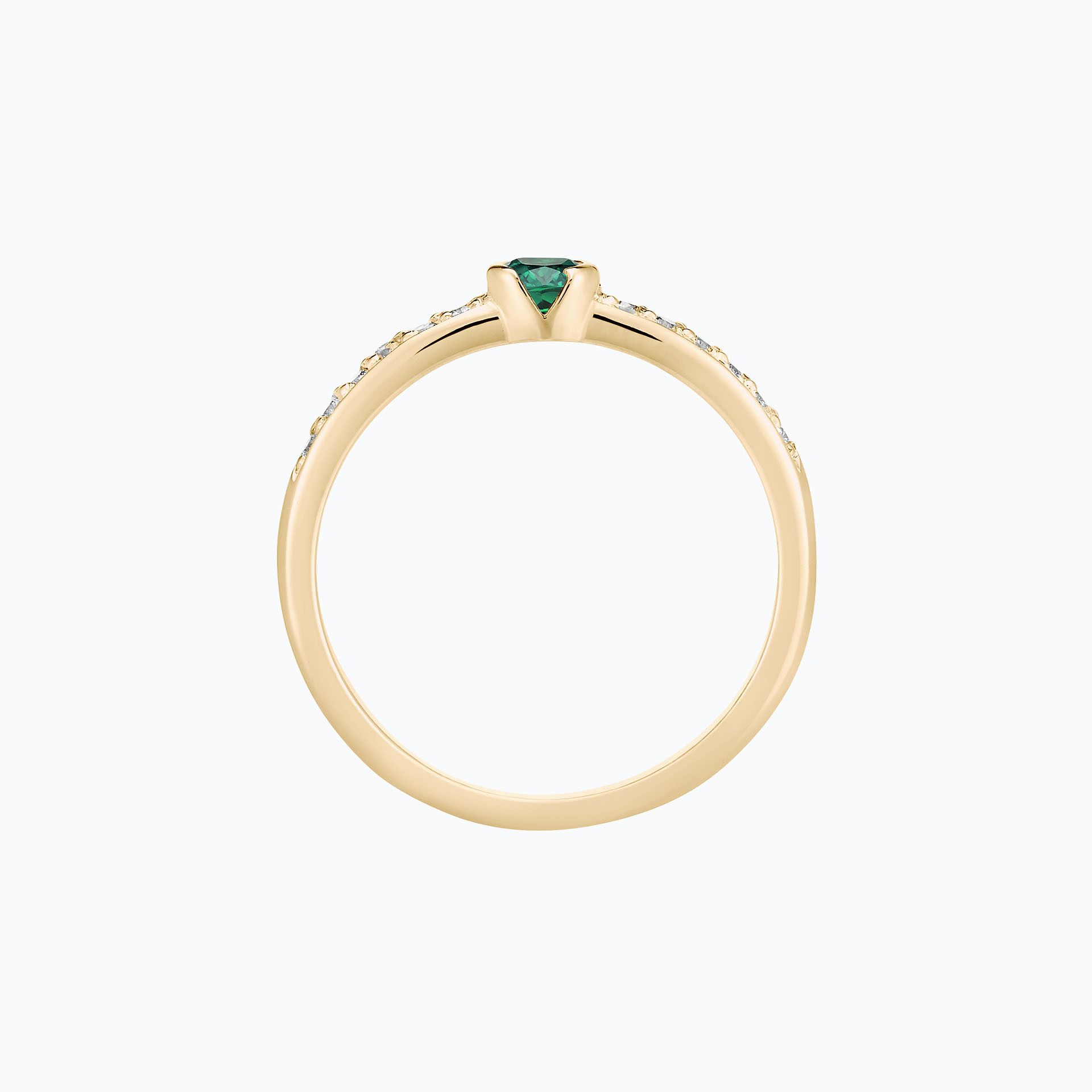Solitaire Pavé Justine Émeraude 3.5 mm
