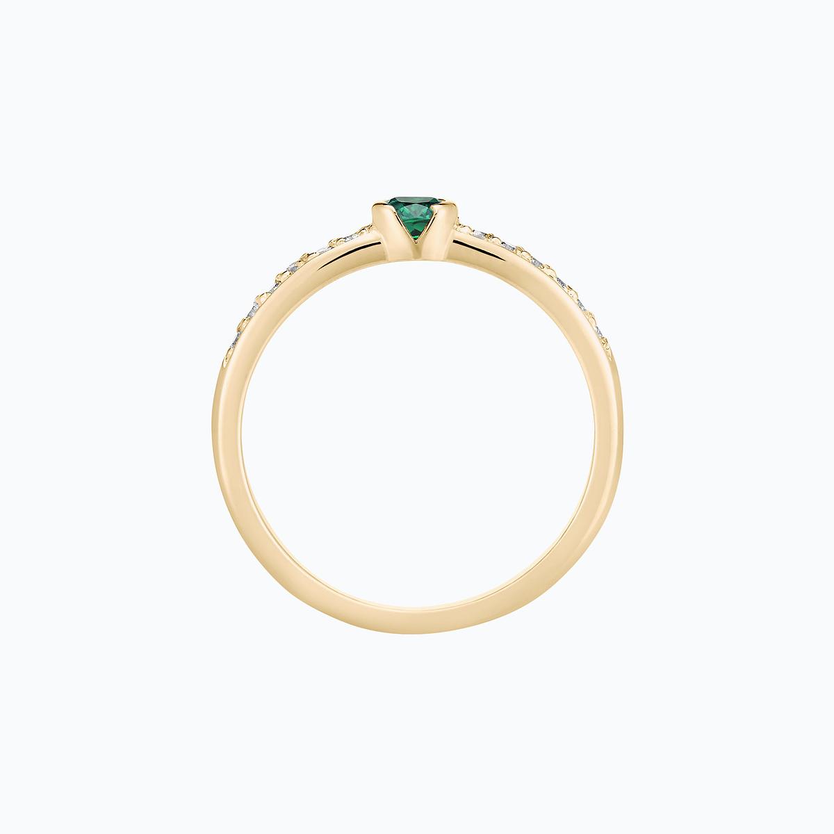 Solitaire Pavé Justine Émeraude 3.5 mm