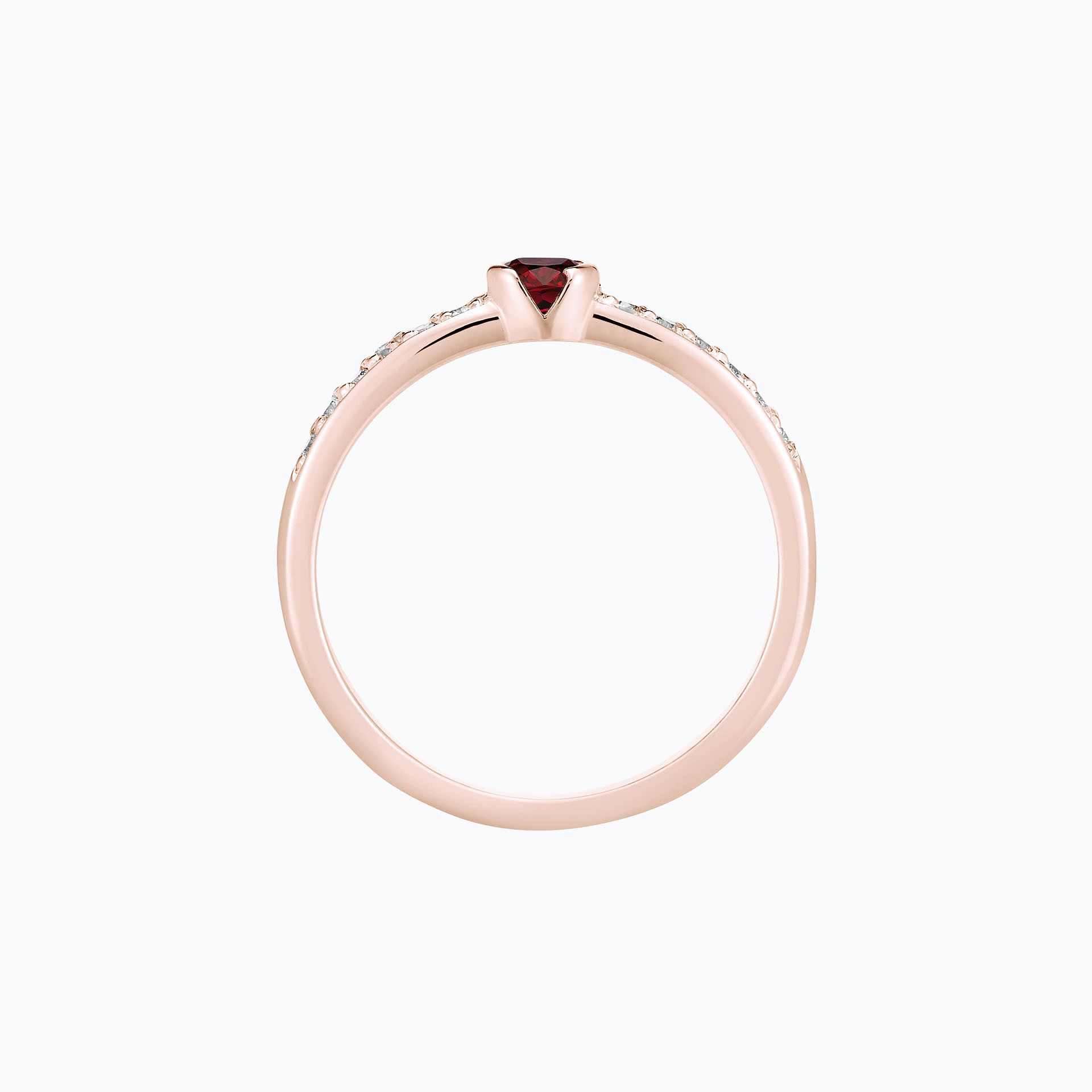 Solitaire Pavé Justine Grenat 3.5 mm