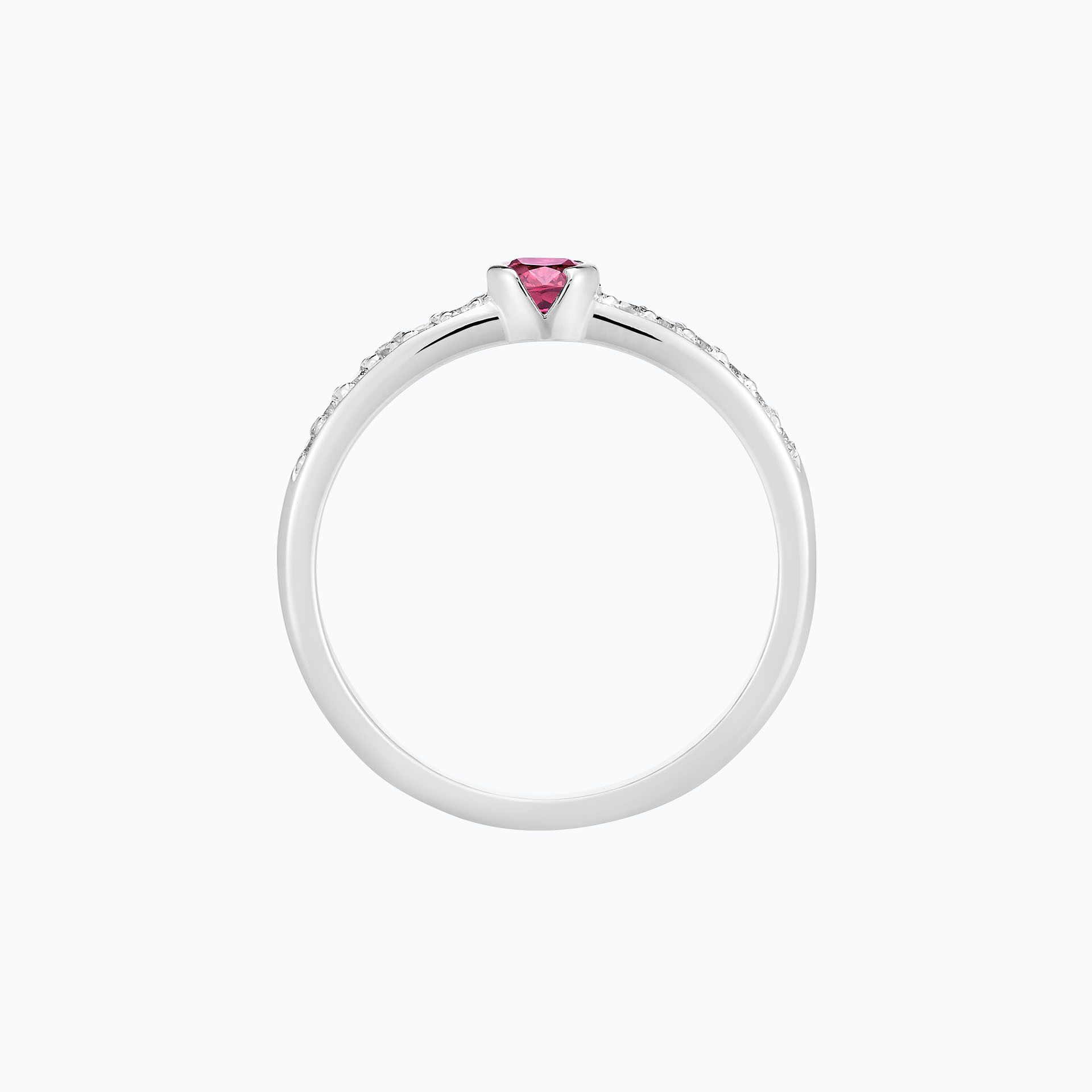 Solitaire Pavé Justine Saphir Rose Pivoine 3.5 mm