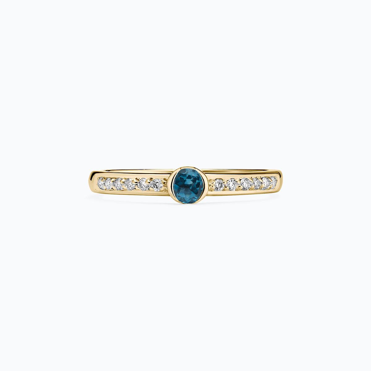 Solitaire Pavé Justine Topaze Blue London 3.5 mm