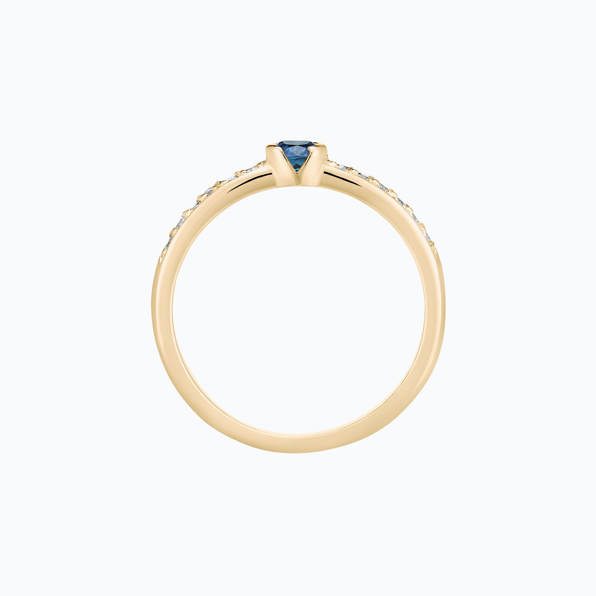Solitaire Pavé Justine Topaze Blue London 3.5 mm