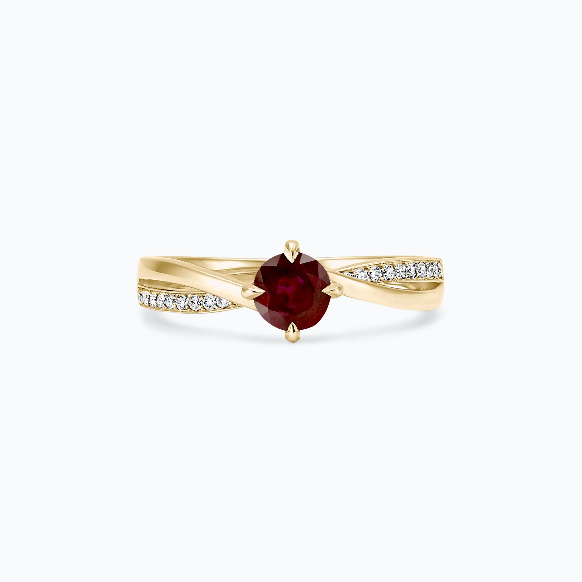 Solitaire Pavé Kelly Twist Rubis 4.5 mm