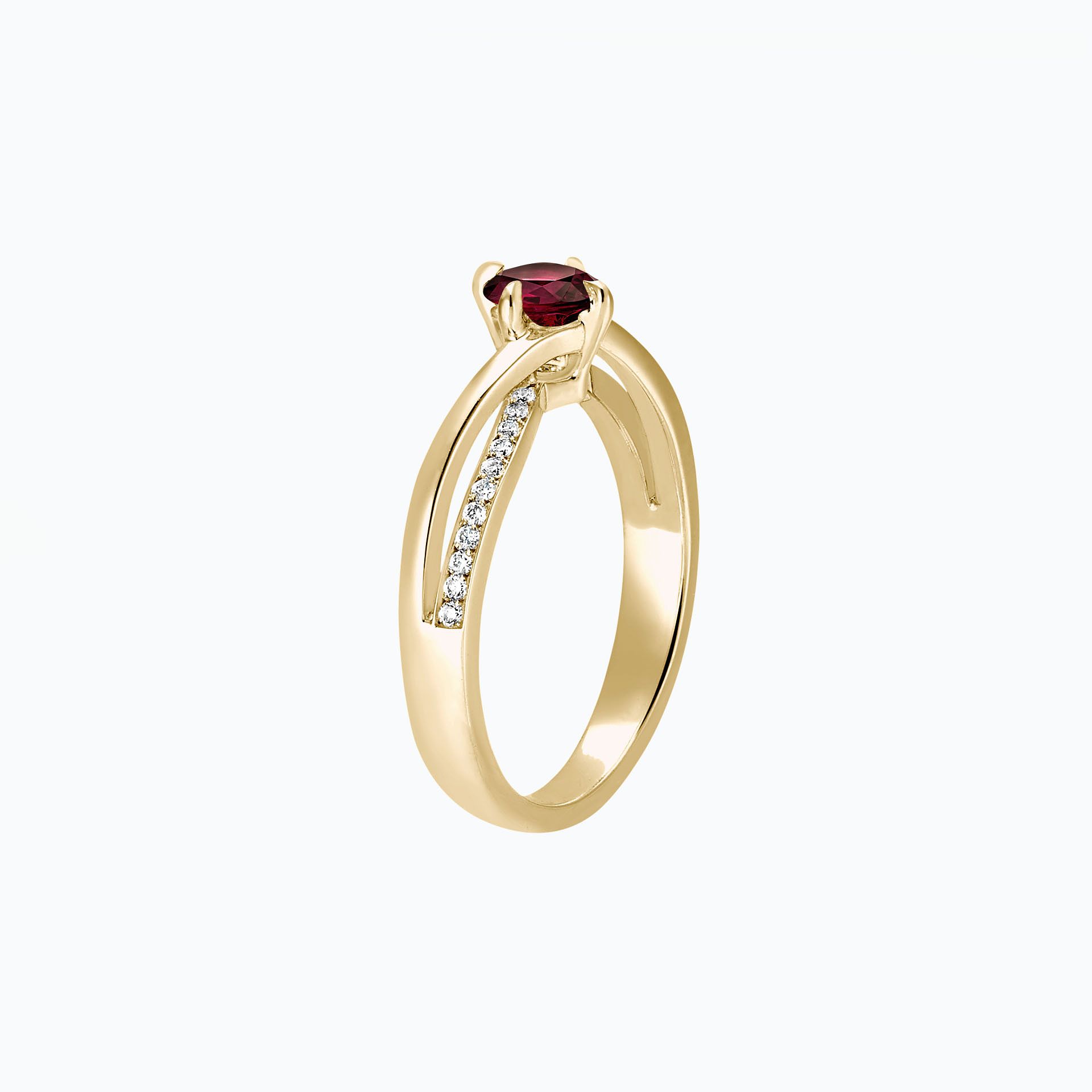 Solitaire Pavé Kelly Twist Rubis 4.5 mm