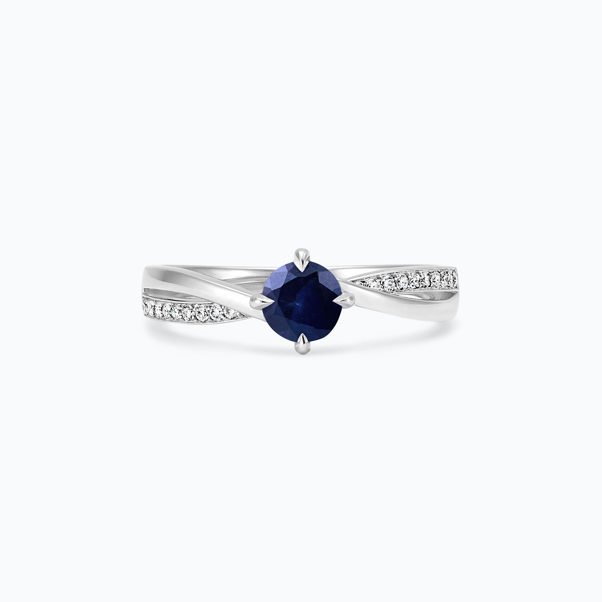 Solitaire Pavé Kelly Twist Saphir 4.5 mm