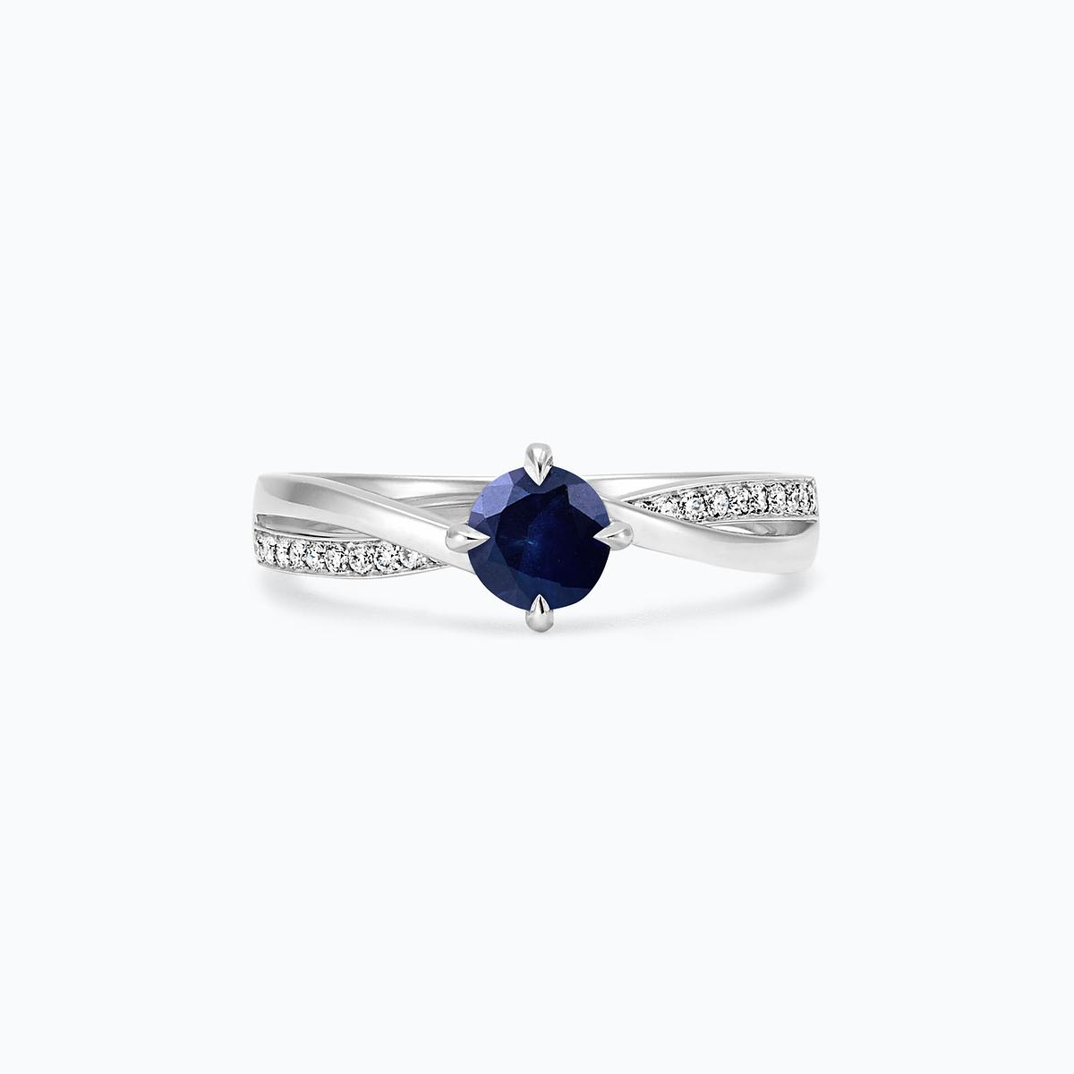 Solitaire Pavé Kelly Twist Saphir 4.5 mm