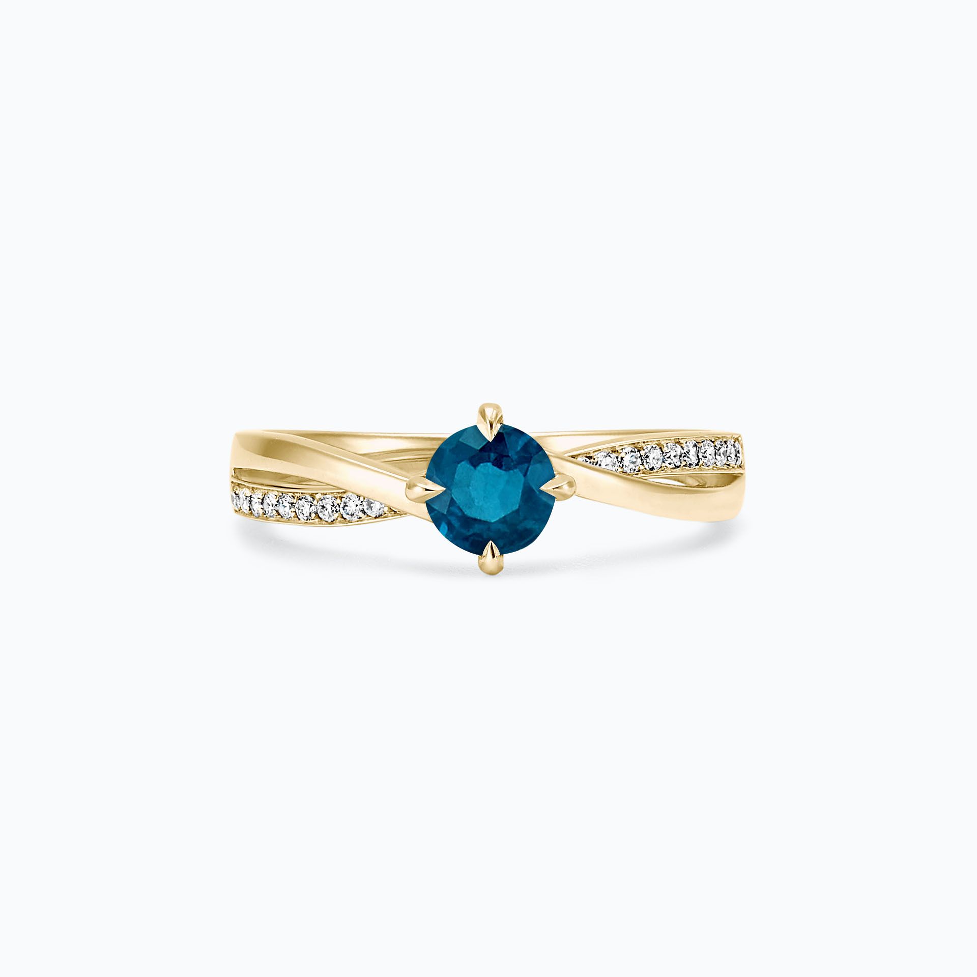 Solitaire Pavé Kelly Twist Topaze Blue London 4.5 mm