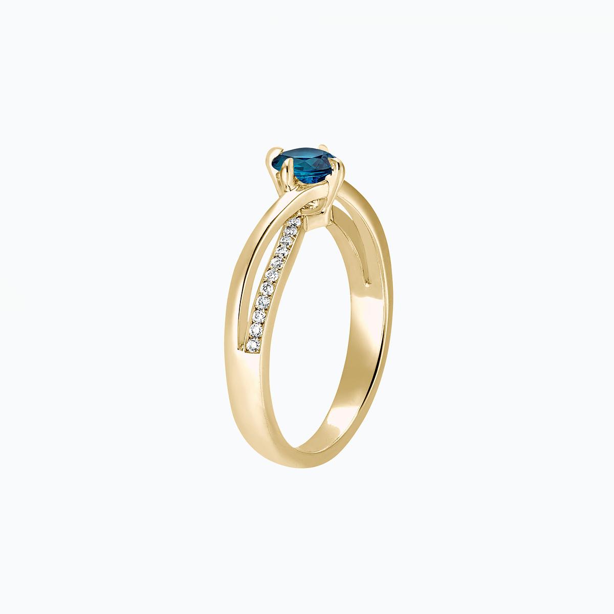 Solitaire Pavé Kelly Twist Topaze Blue London 4.5 mm