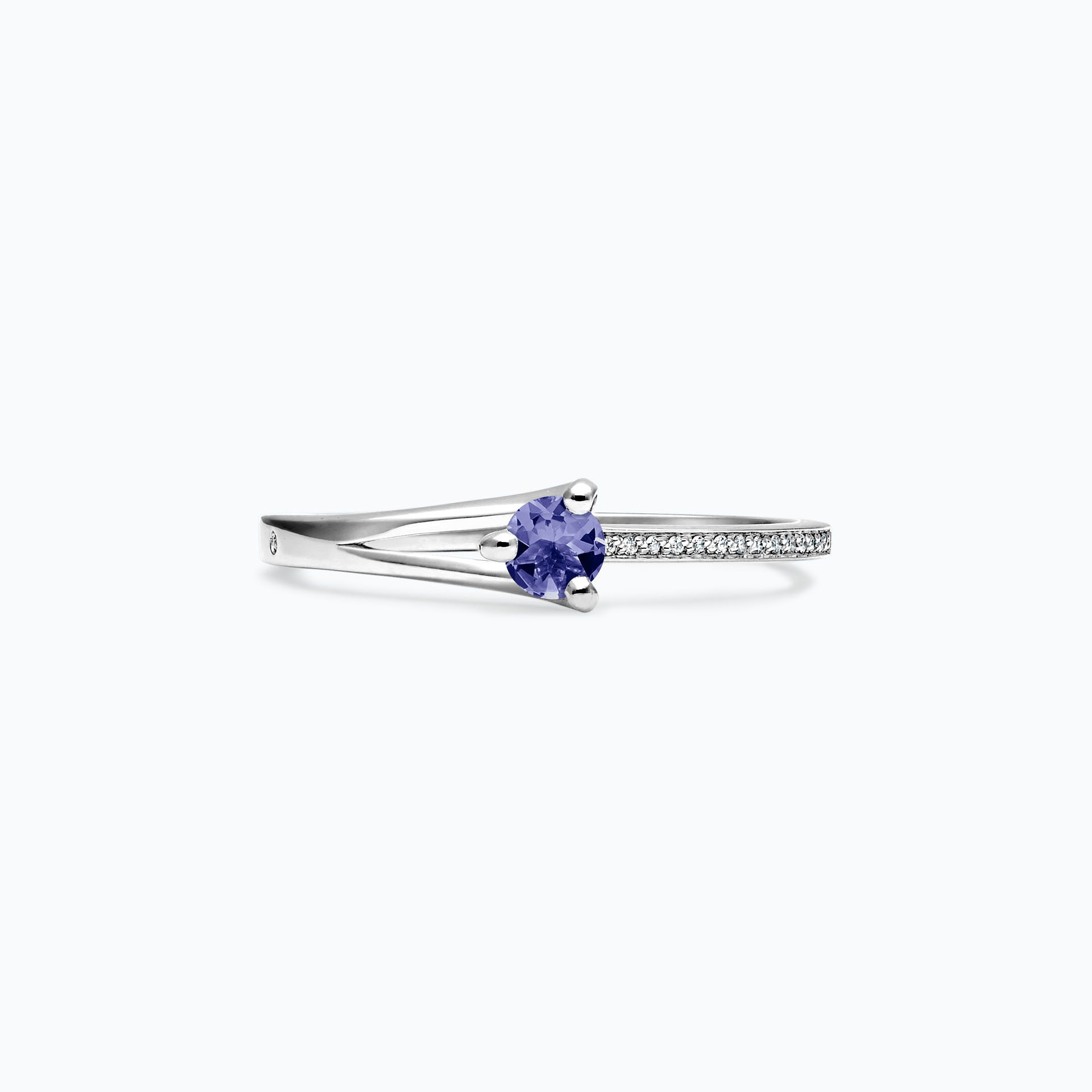 Solitaire Pavé Étoile Tanzanite 3.5 mm