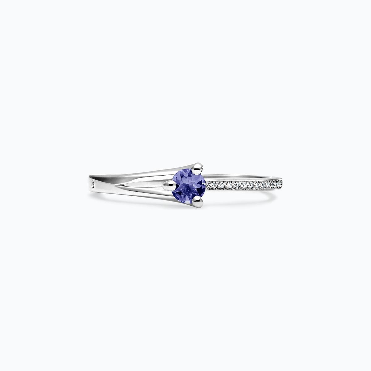 Solitaire Pavé Étoile Tanzanite 3.5 mm