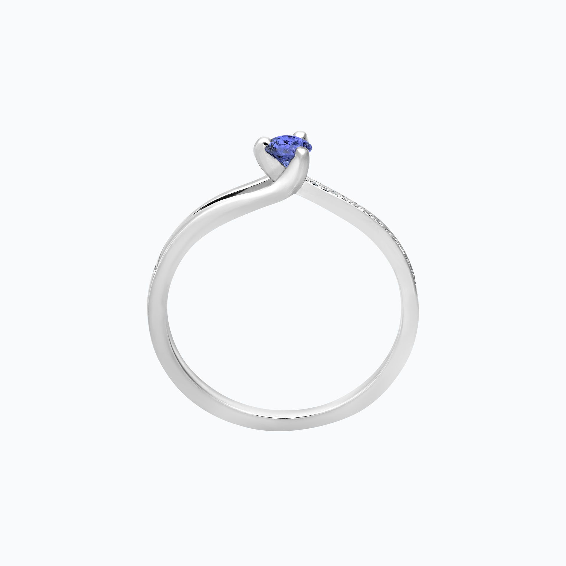Solitaire Pavé Étoile Tanzanite 3.5 mm