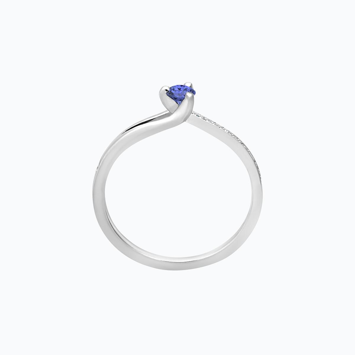 Solitaire Pavé Étoile Tanzanite 3.5 mm