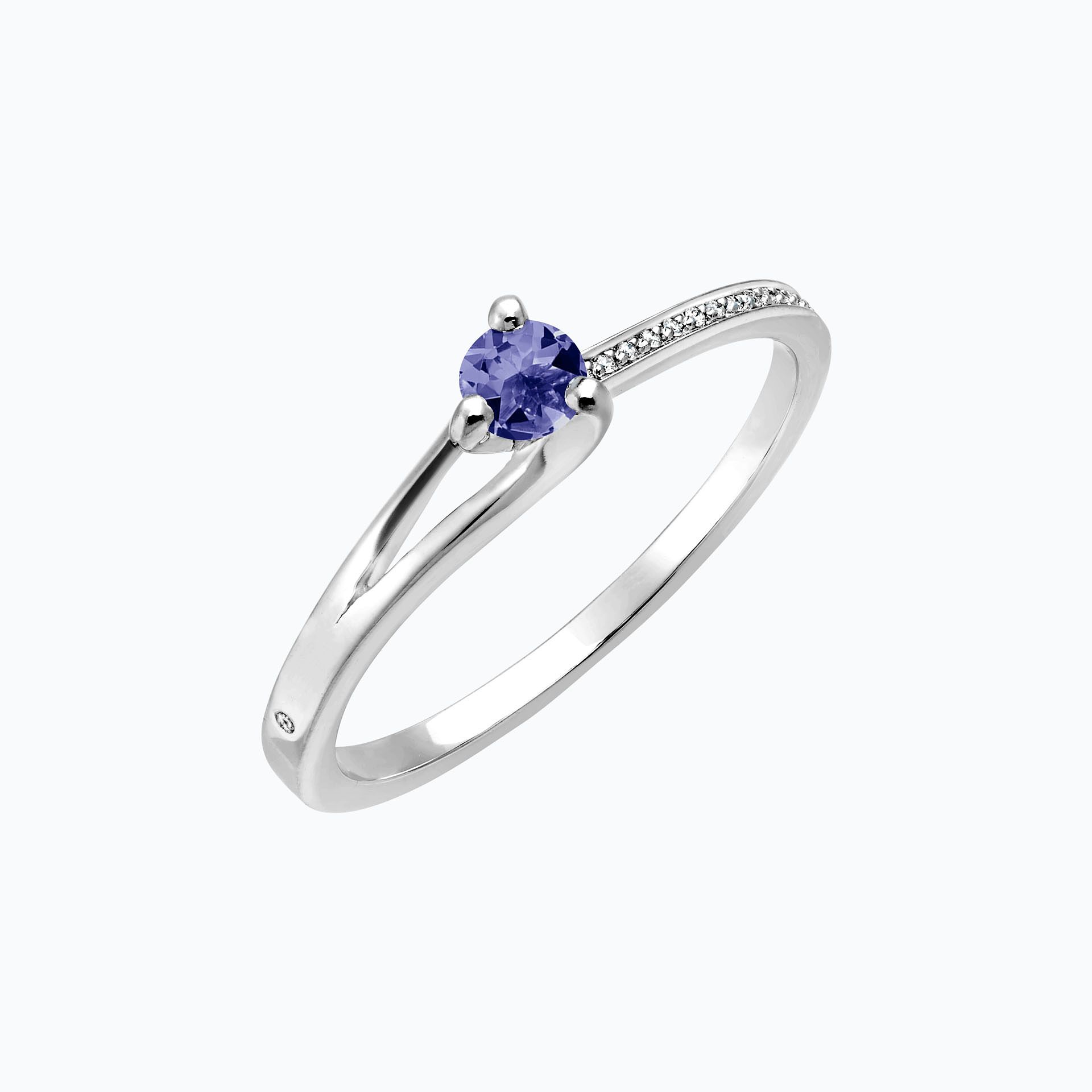Solitaire Pavé Étoile Tanzanite 3.5 mm