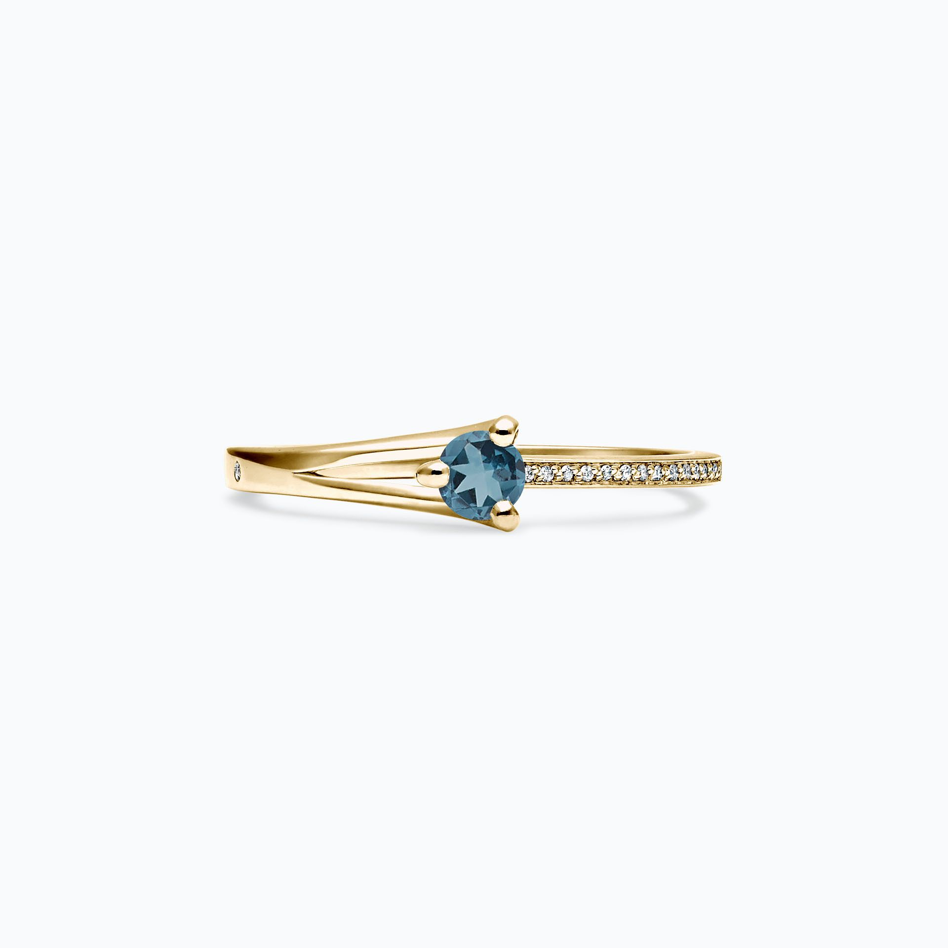Solitaire Pavé Étoile Topaze Blue London 3.5 mm
