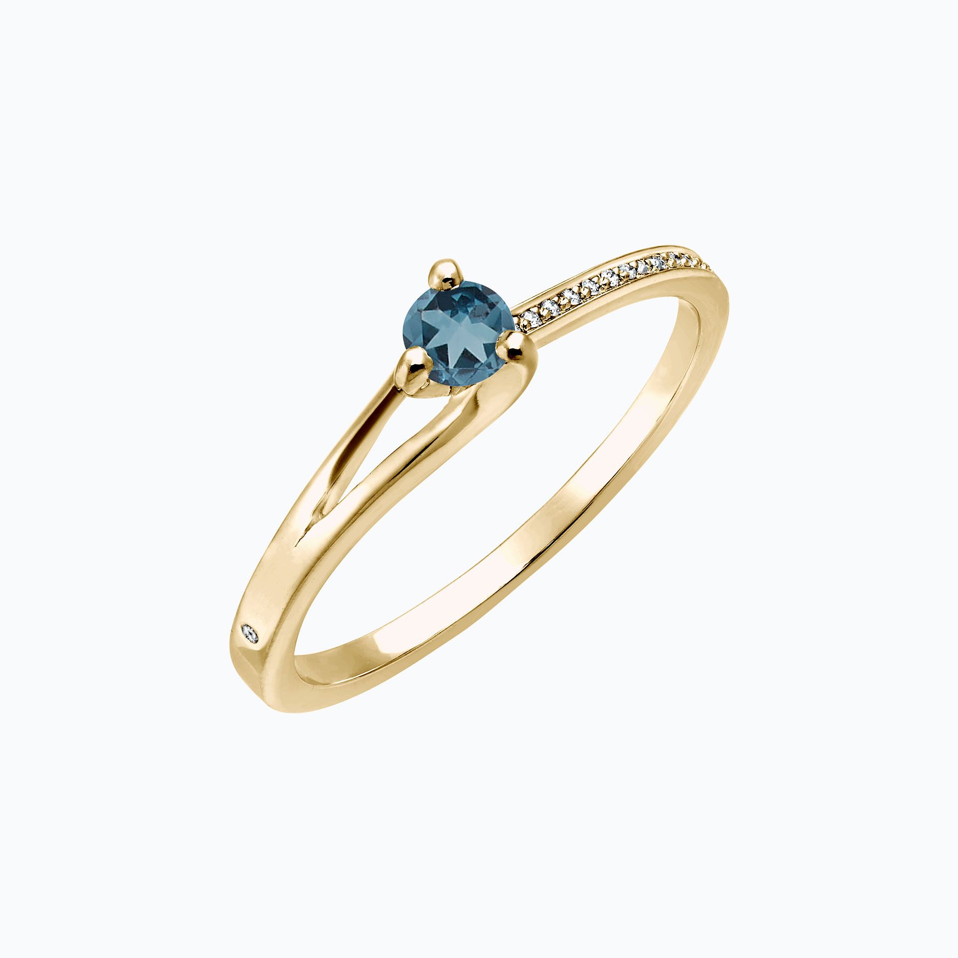 Solitaire Pavé Étoile Topaze Blue London 3.5 mm