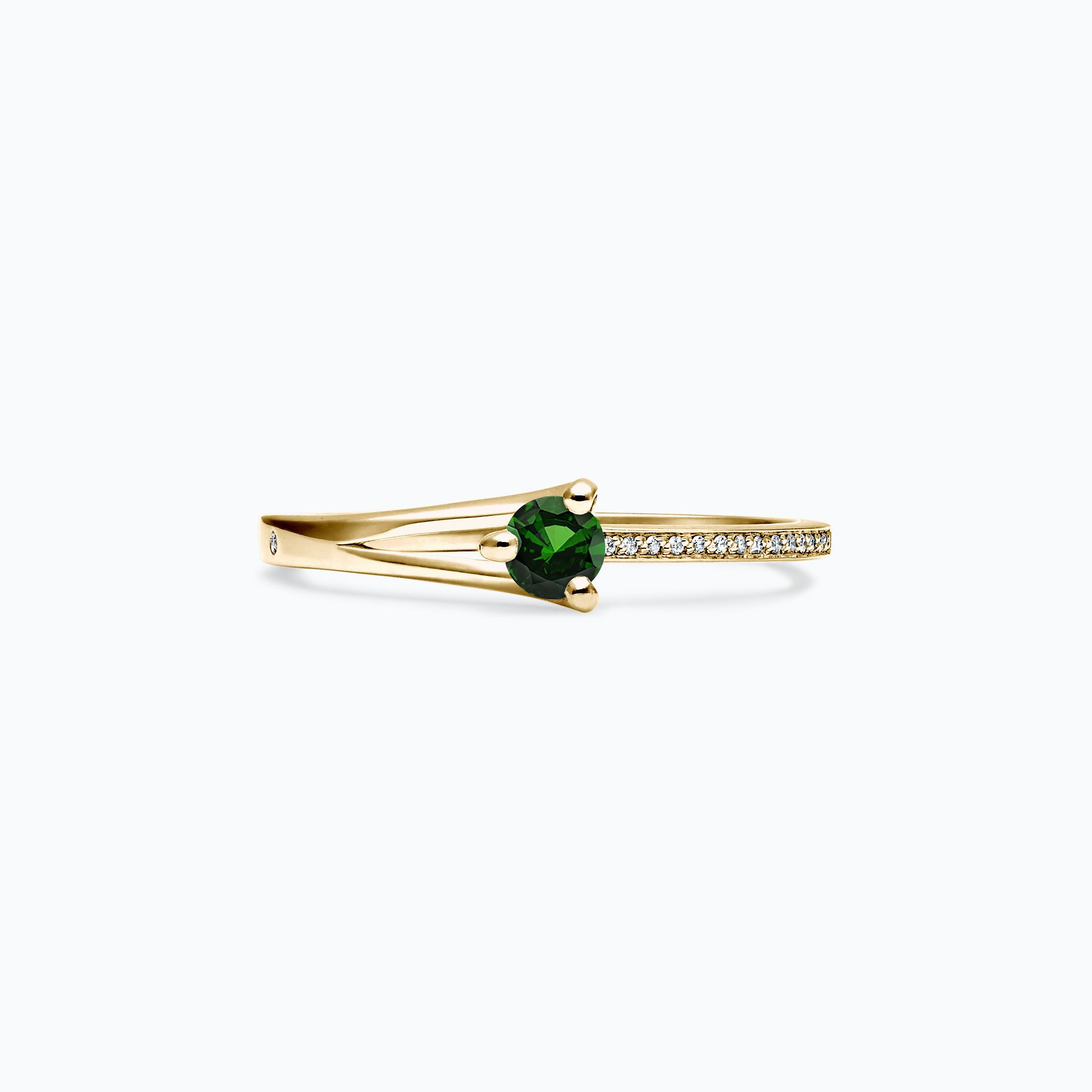 Solitaire Pavé Étoile Tsavorite 3.5 mm