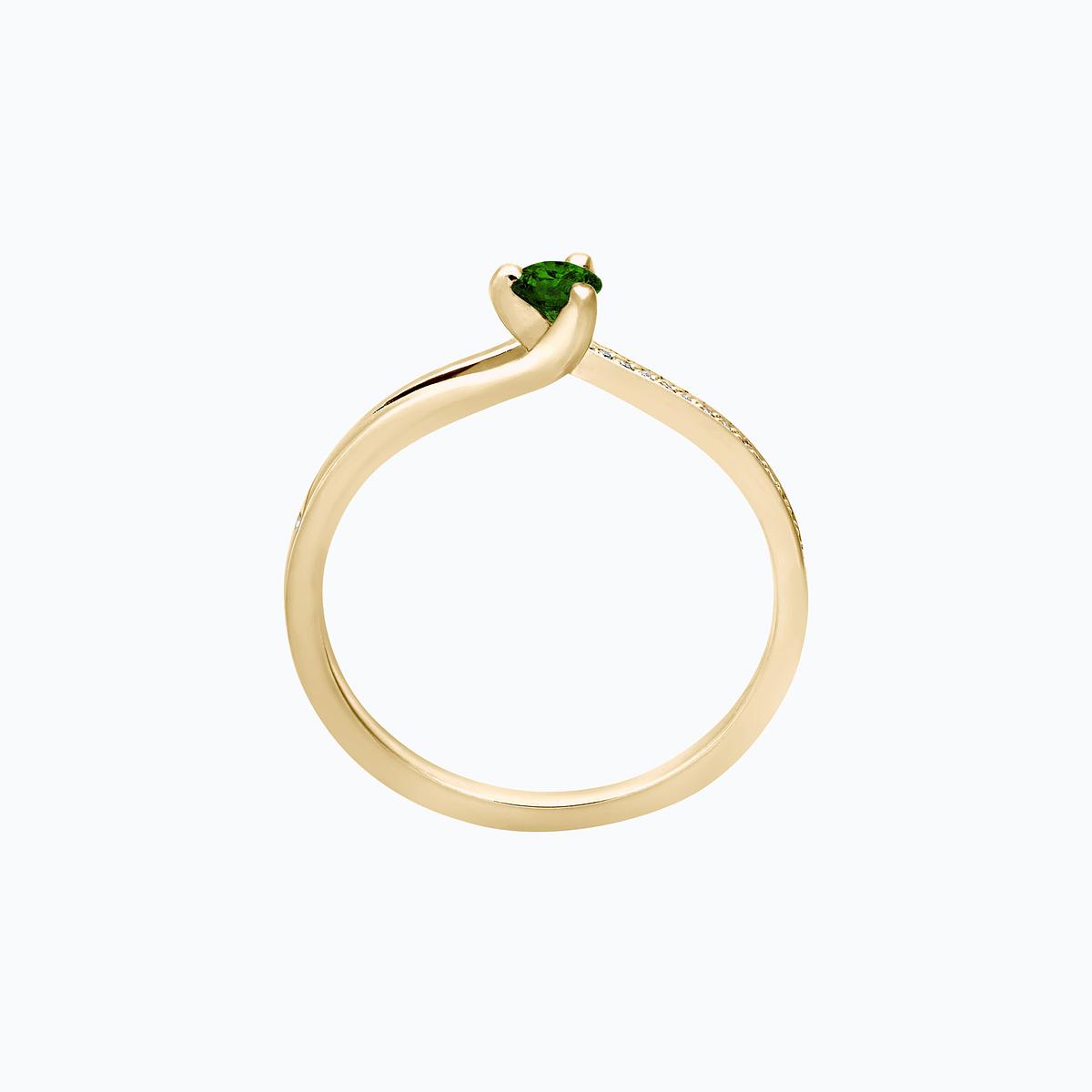 Solitaire Pavé Étoile Tsavorite 3.5 mm