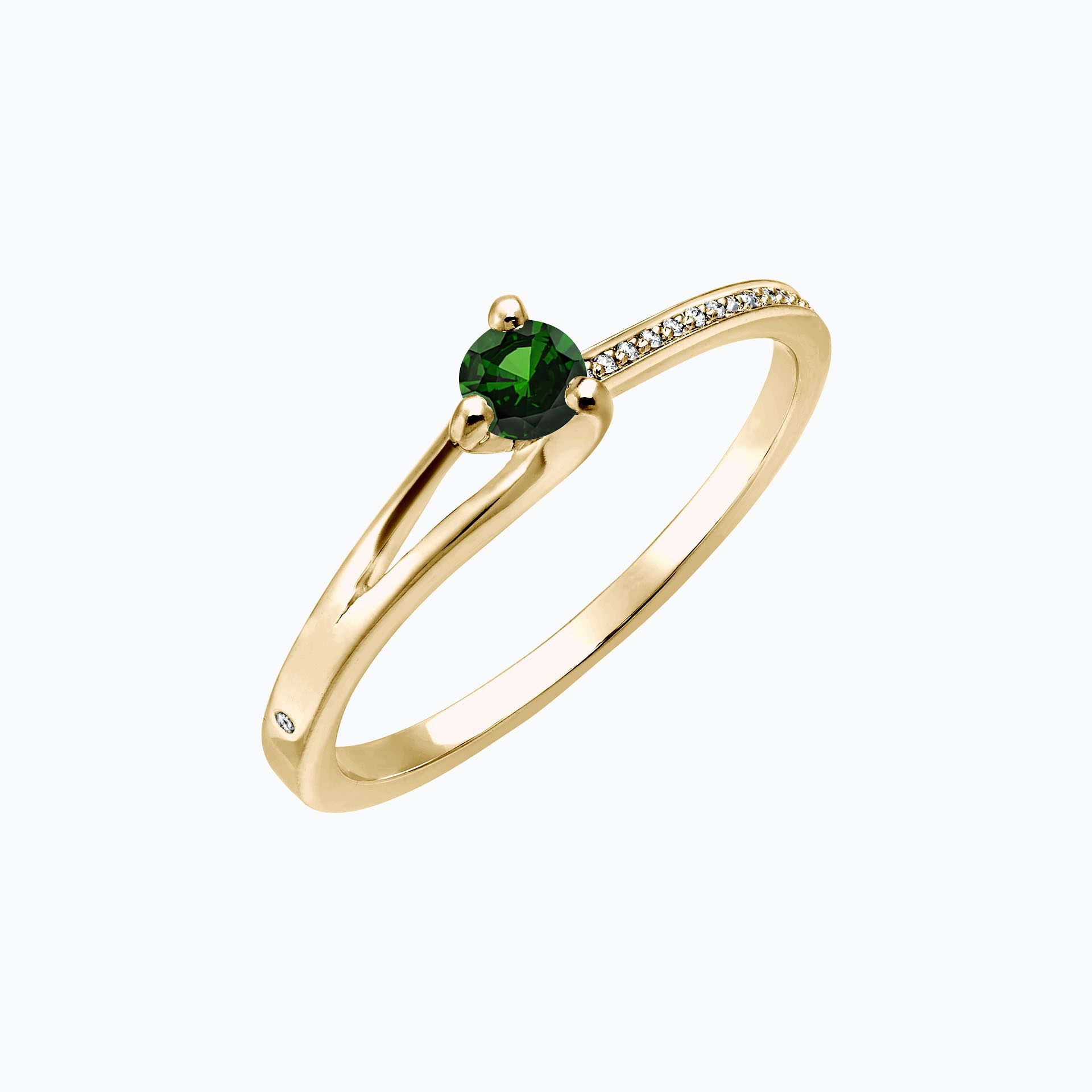 Solitaire Pavé Étoile Tsavorite 3.5 mm