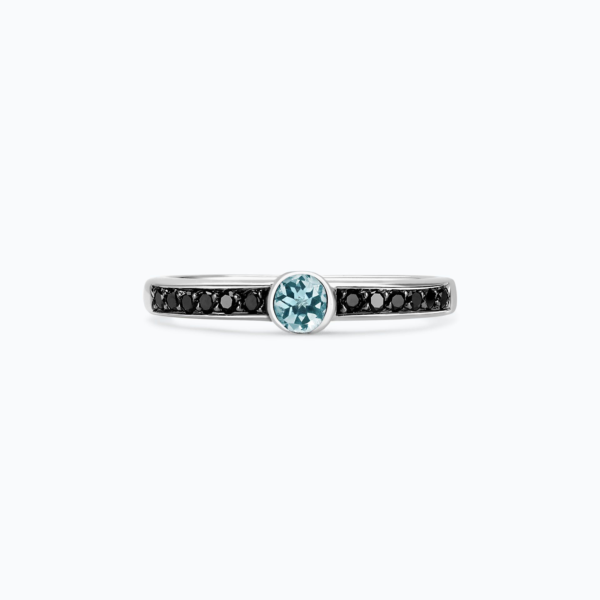 Solitaire Pavé Flora Aigue-Marine 3.5 mm