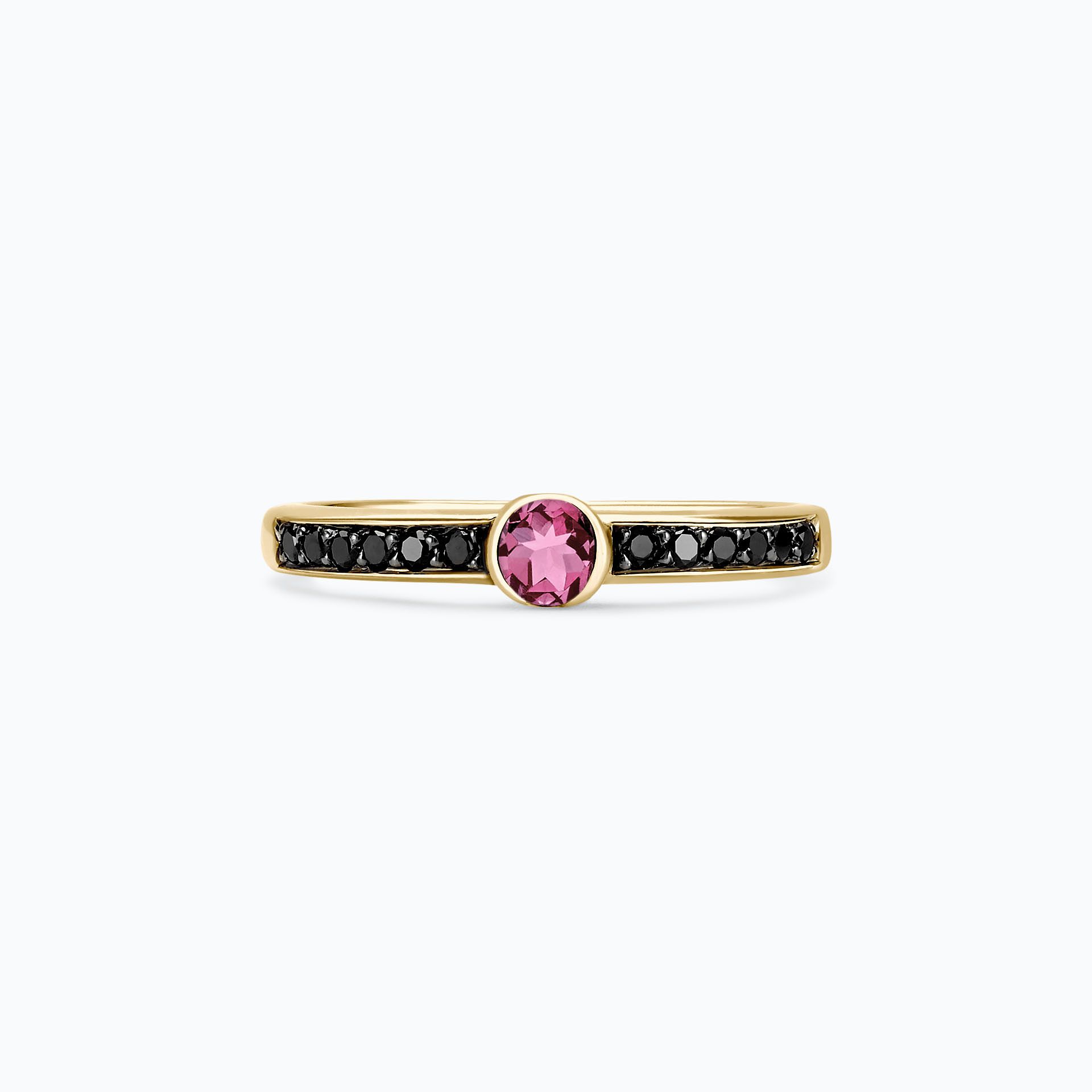 Solitaire Pavé Flora Saphir Rose Pivoine 3.5 mm