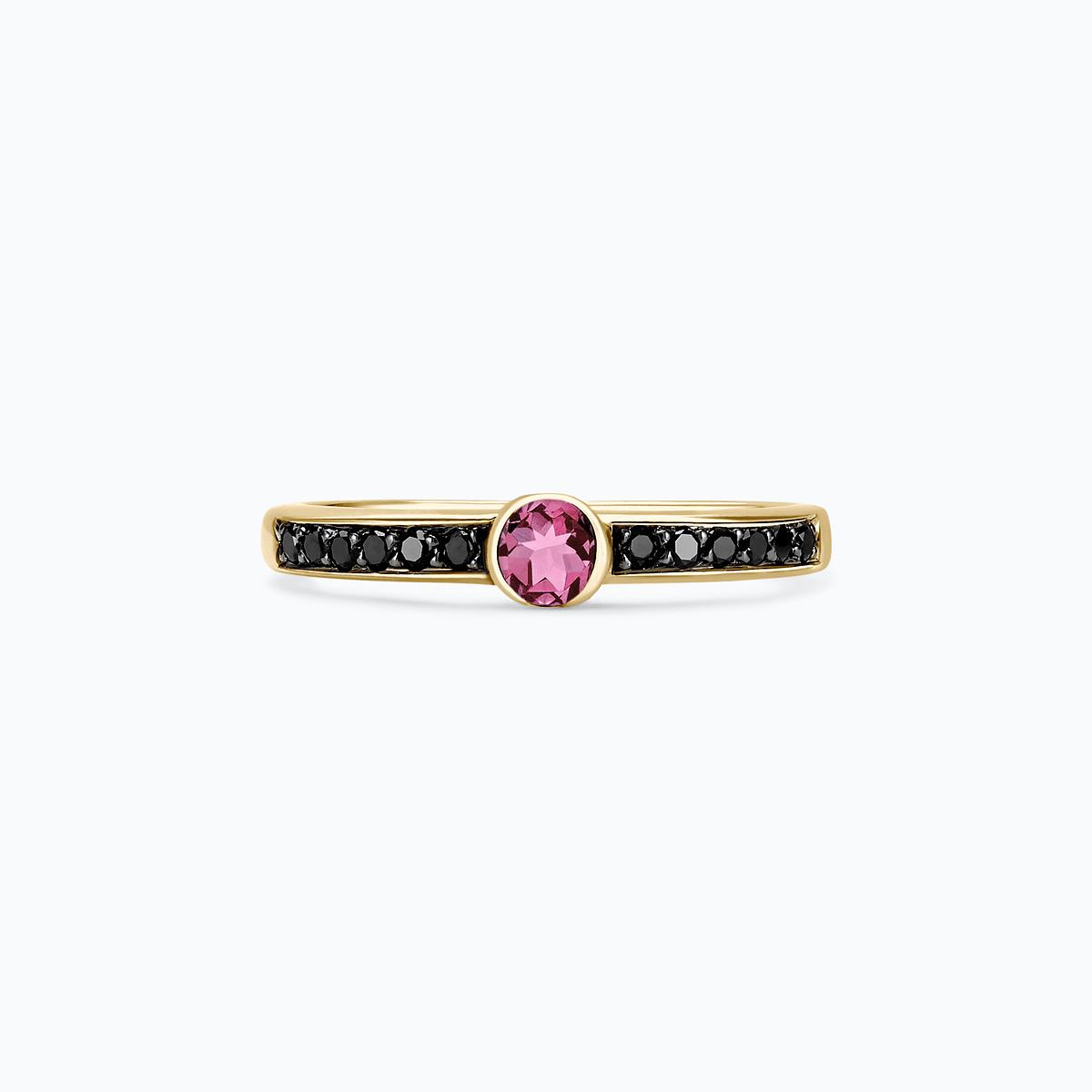 Solitaire Pavé Flora Saphir Rose Pivoine 3.5 mm