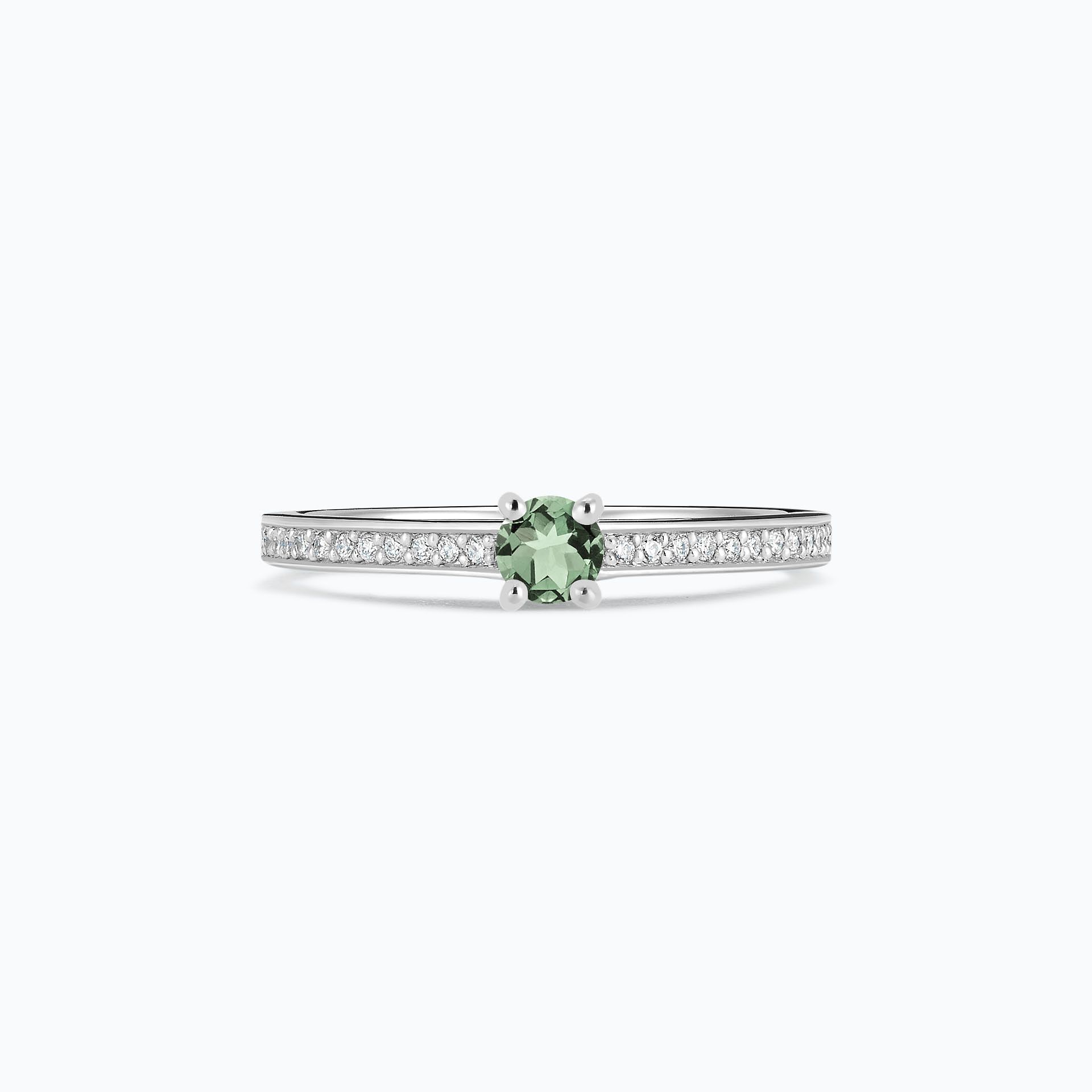 Solitaire Pavé Lagon Bleu Saphir Vert 3.5 mm