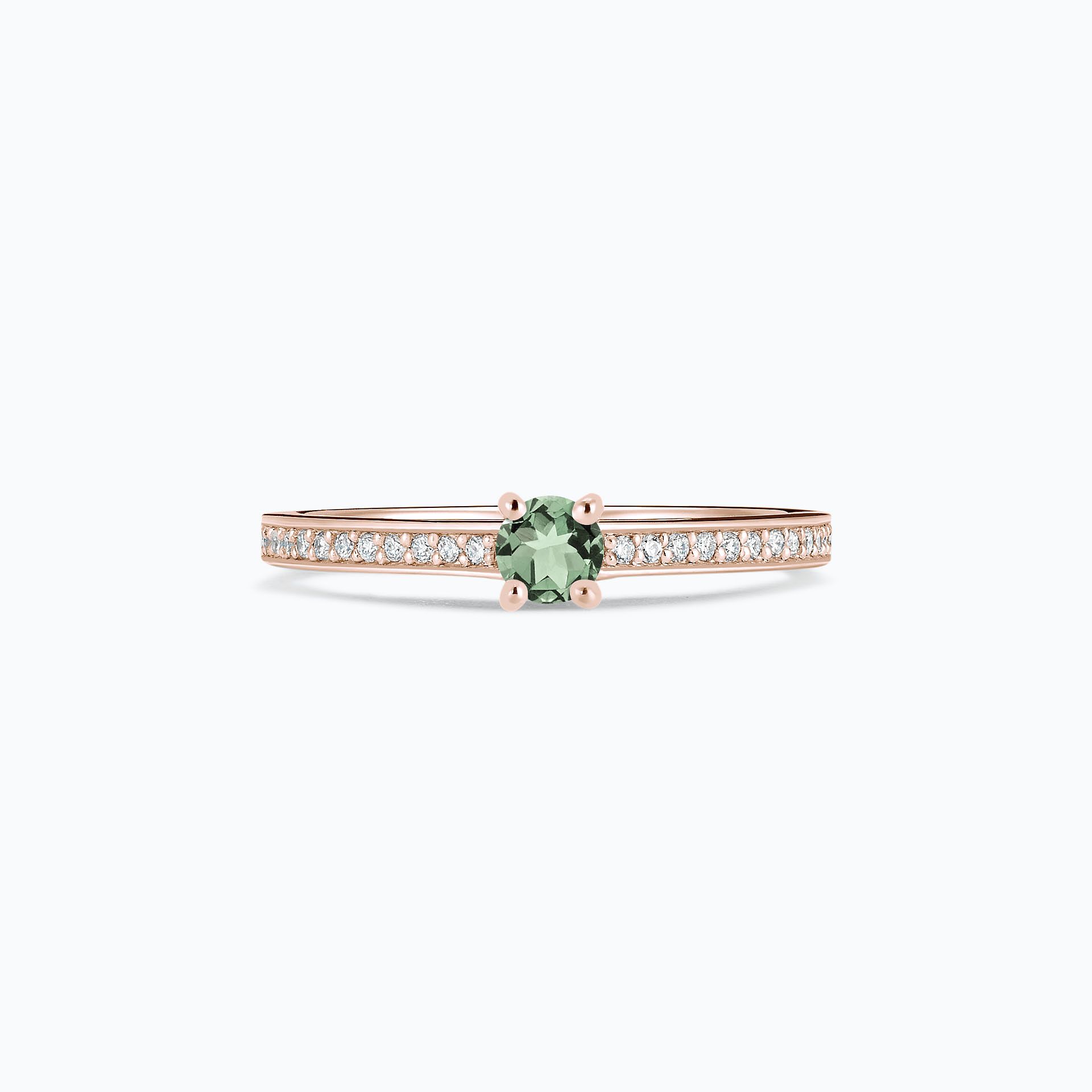 Solitaire Pavé Lagon Bleu Saphir Vert 3.5 mm