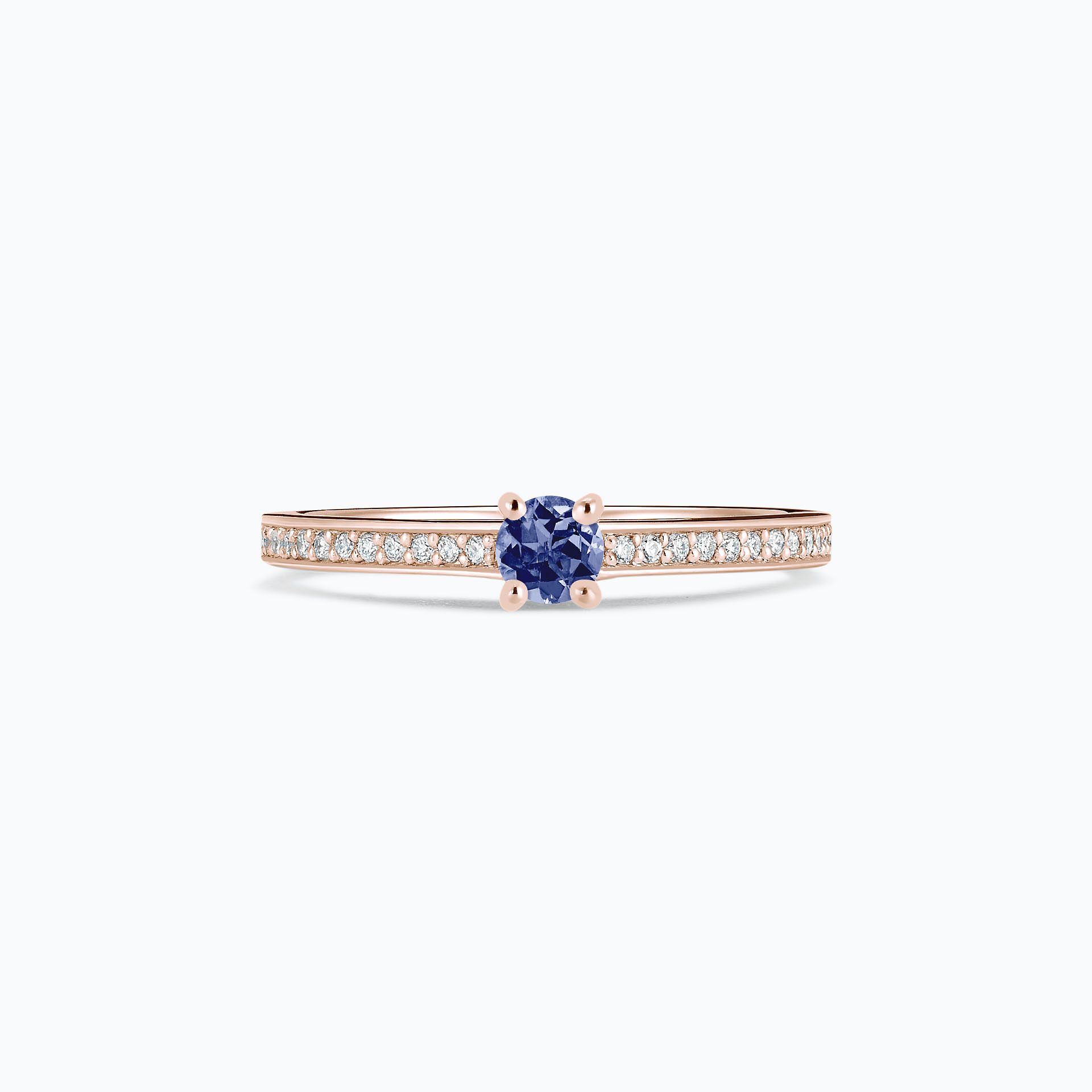 Solitaire Pavé Lagon Bleu Tanzanite 3.5 mm