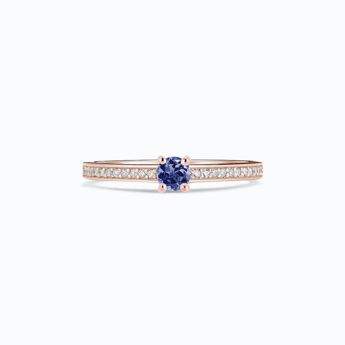 Solitaire Pavé Lagon Bleu Tanzanite 3.5 mm