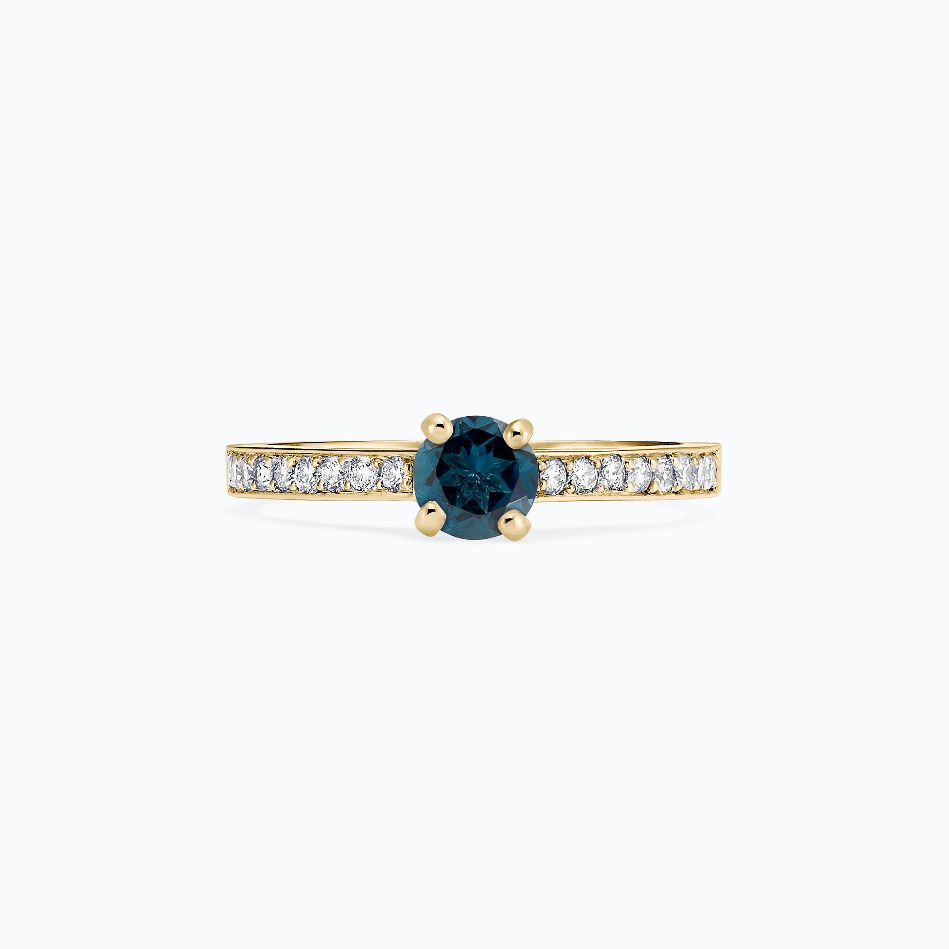 Solitaire Pavé Lagon Bleu Topaze Blue London 6 mm