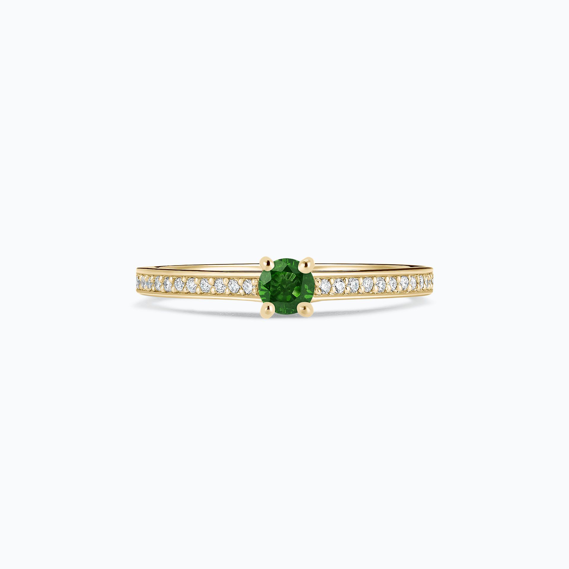 Solitaire Pavé Lagon Bleu Tsavorite 3.5 mm
