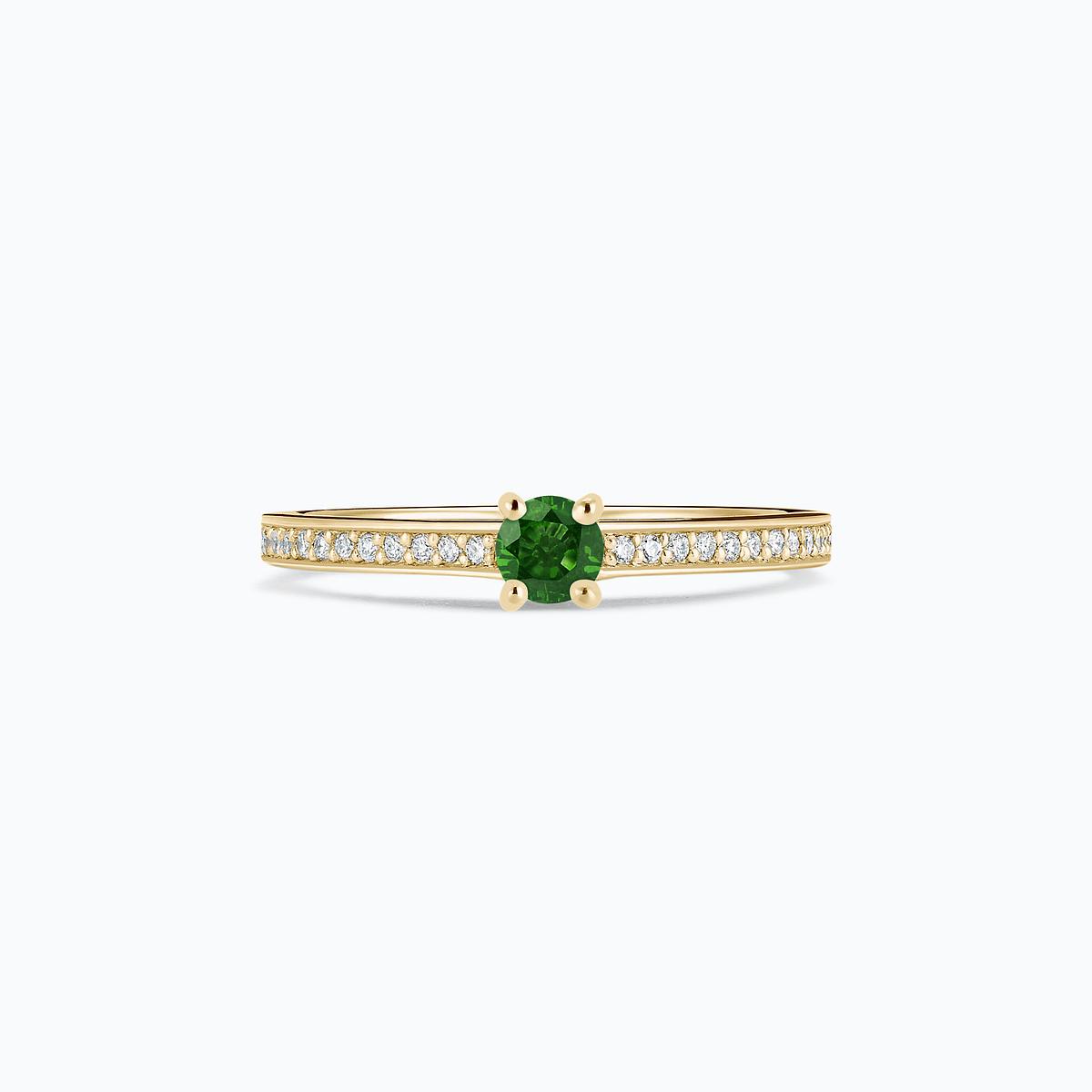 Solitaire Pavé Lagon Bleu Tsavorite 3.5 mm