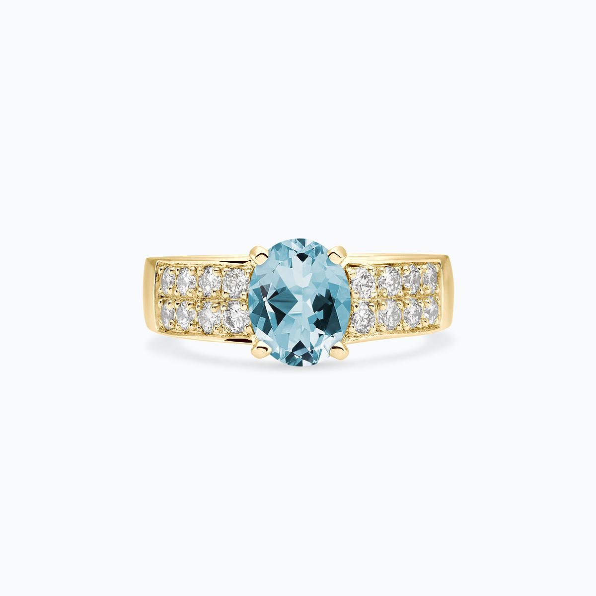 Solitaire Pavé Lola Aigue-Marine