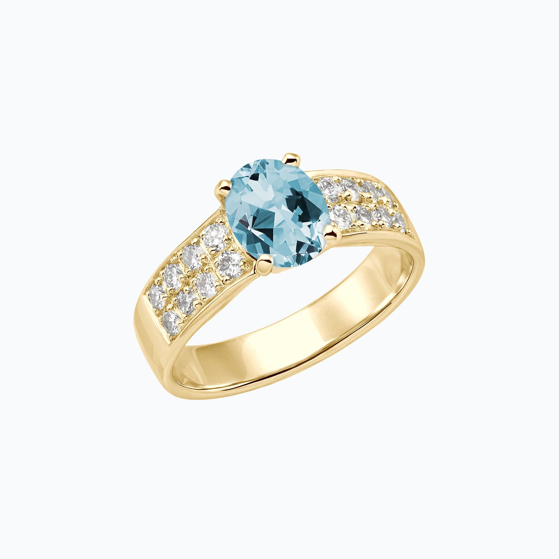 Solitaire Pavé Lola Aigue-Marine