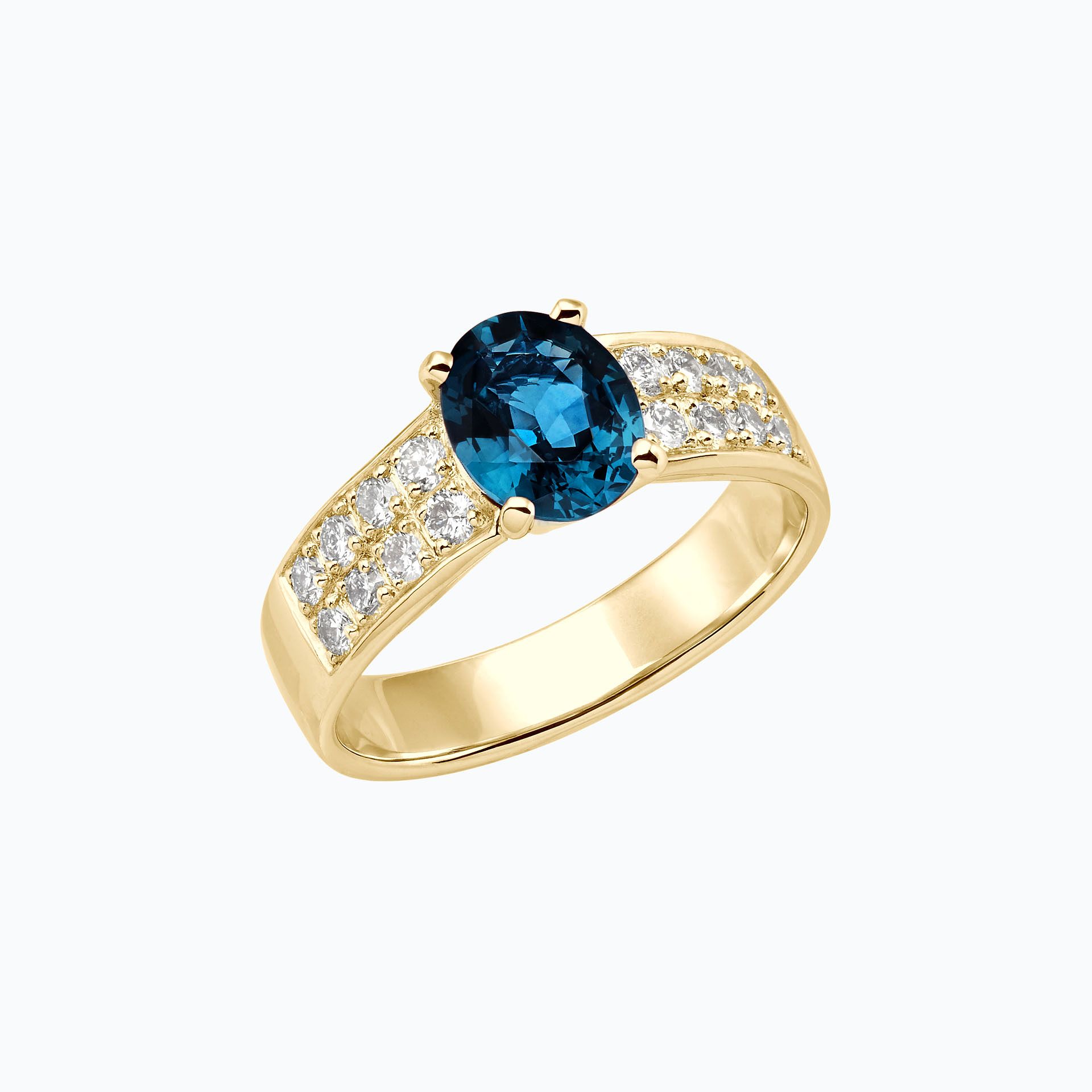 Solitaire Pavé Lola Topaze Blue London