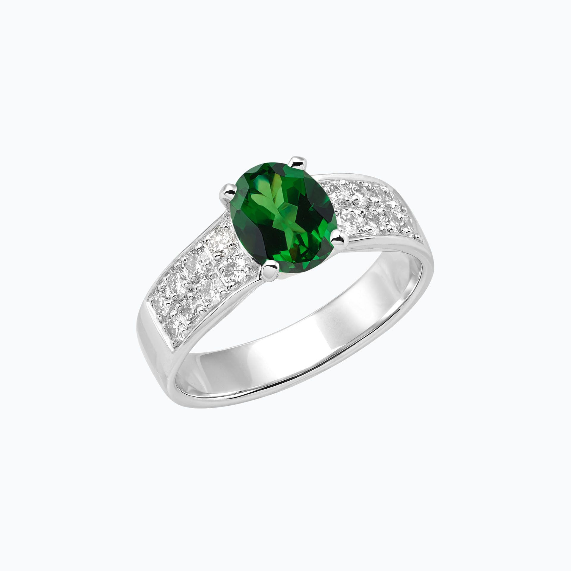 Solitaire Pavé Lola Tsavorite