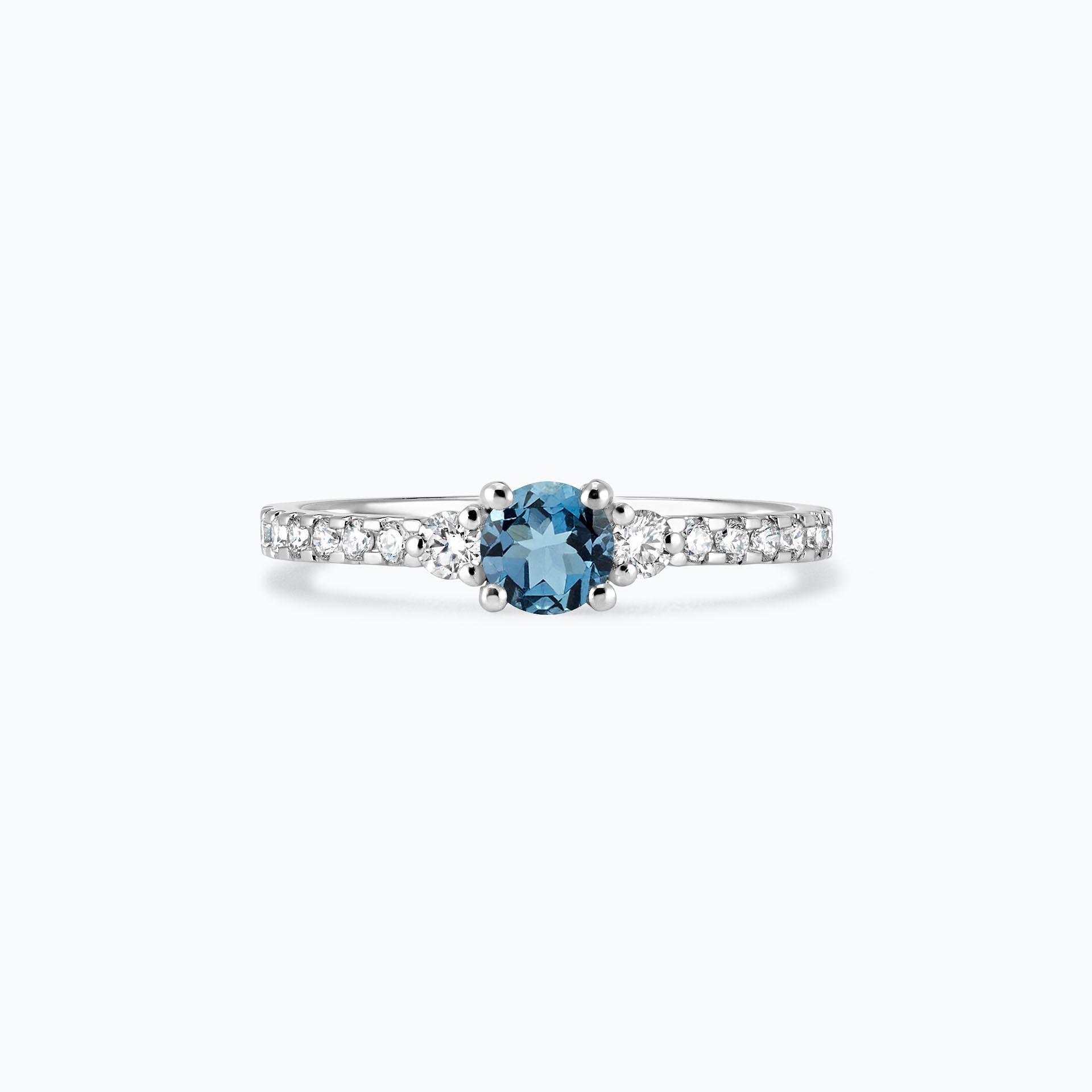 Bague Papillon Fantaisie Cristal Bleu Aigue-marine - Taille Ajustable, Pierres Pavées