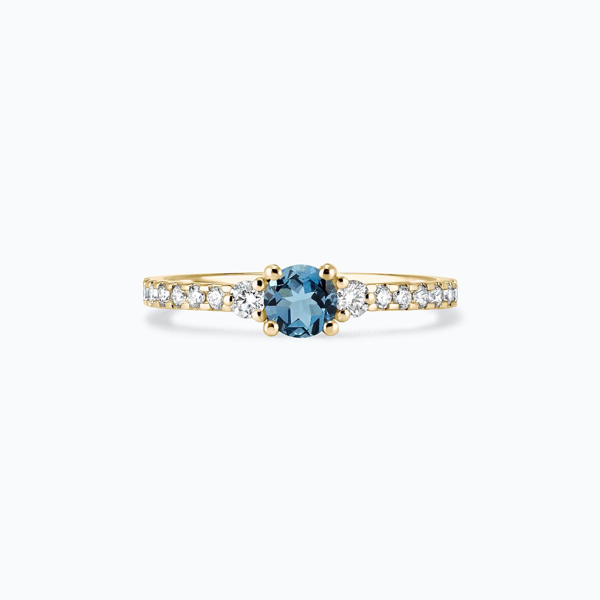Solitaire Pavé Lolly Aigue-Marine 4.5 mm
