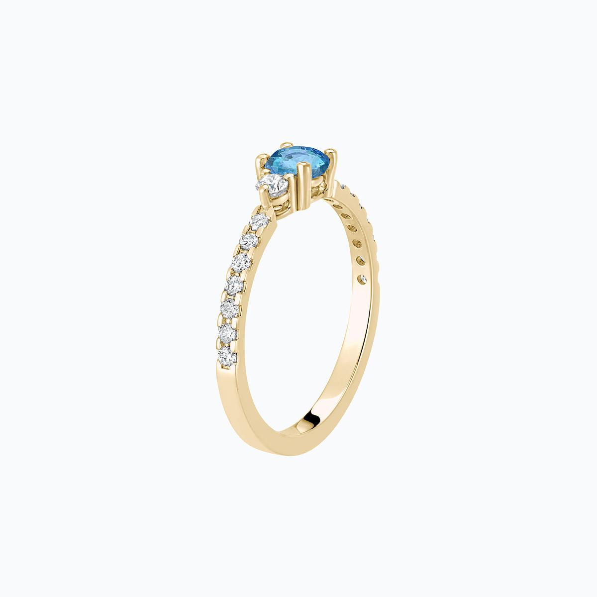 Solitaire Pavé Lolly Aigue-Marine 4.5 mm
