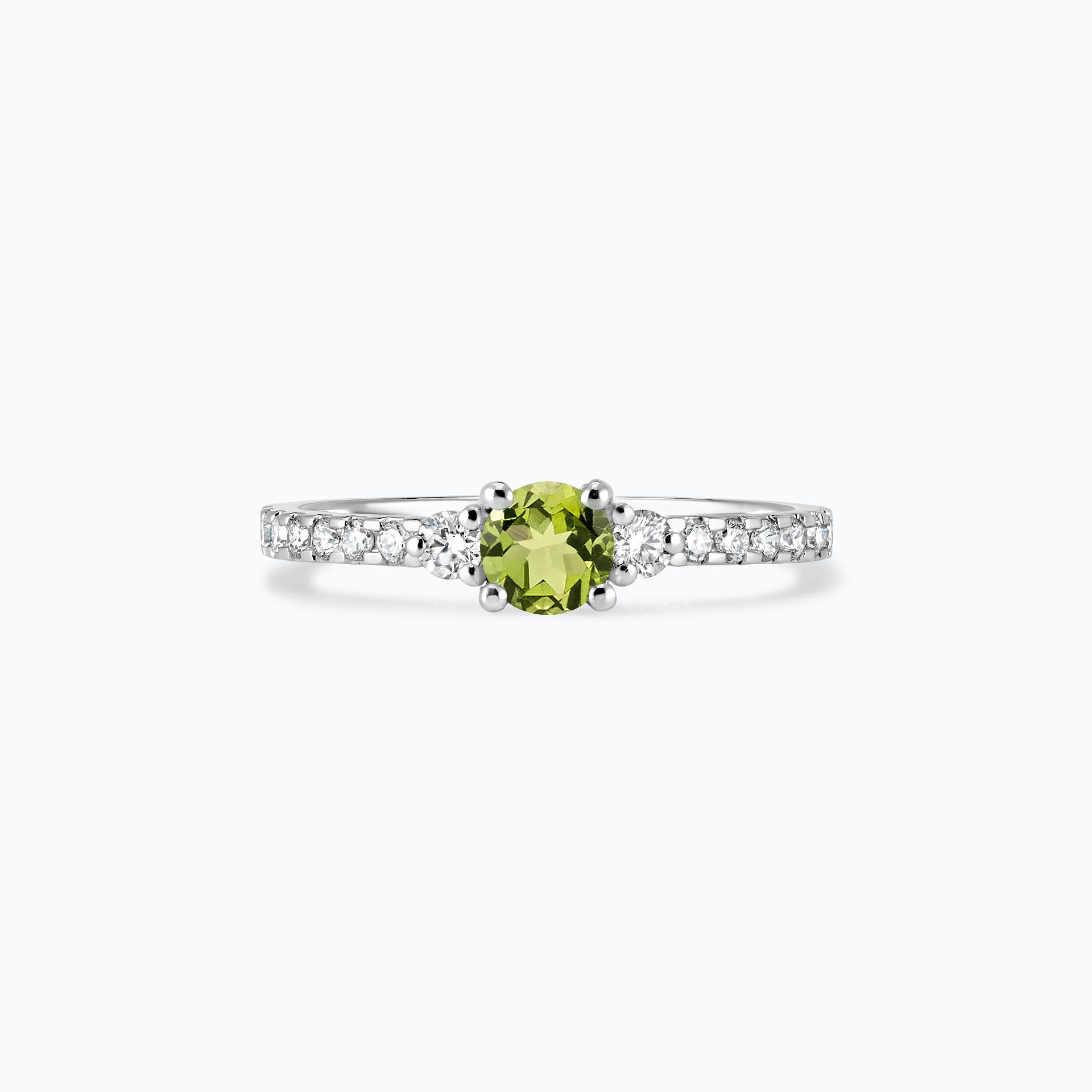 Solitaire Pavé Lolly Péridot 4.5 mm