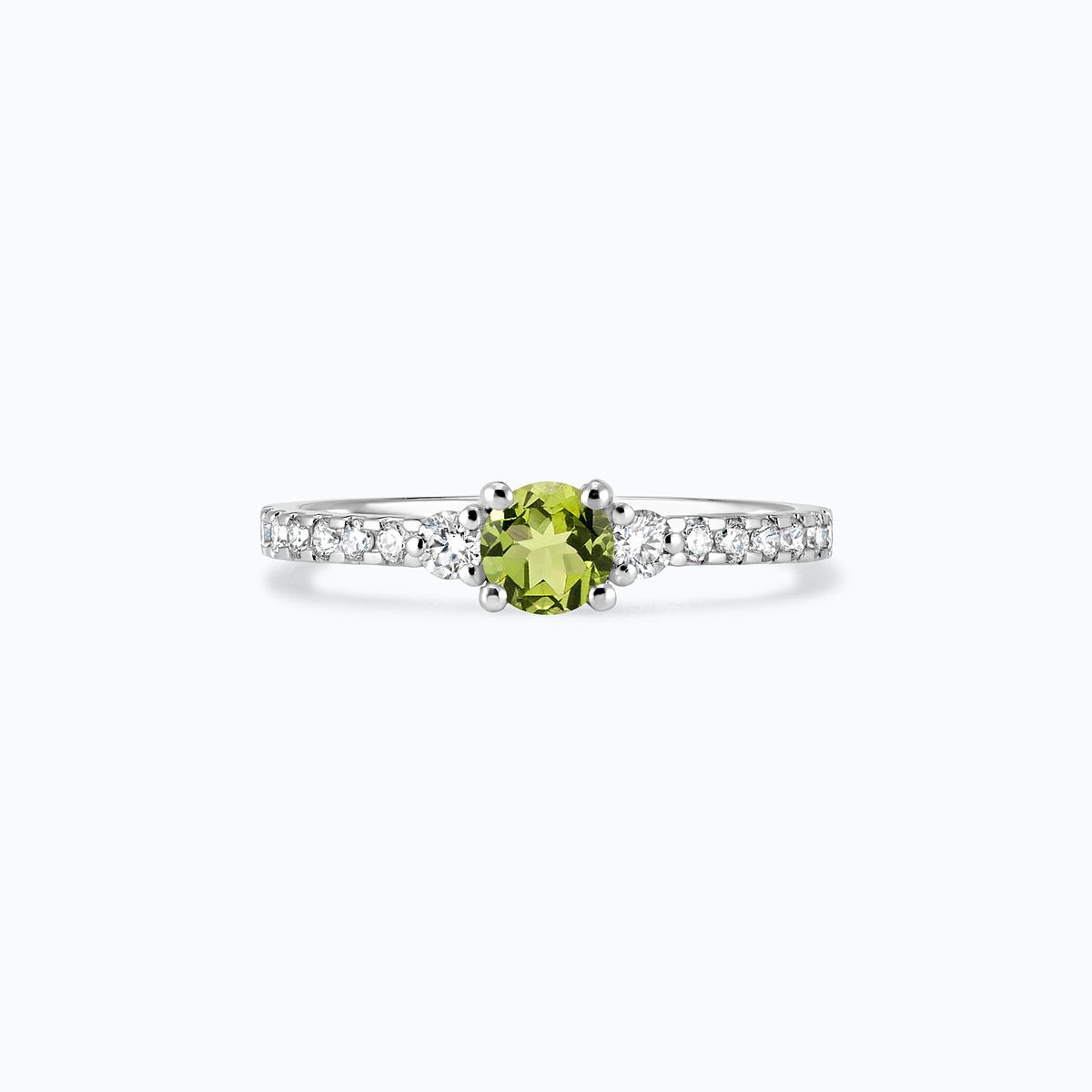 Solitaire Pavé Lolly Péridot 4.5 mm